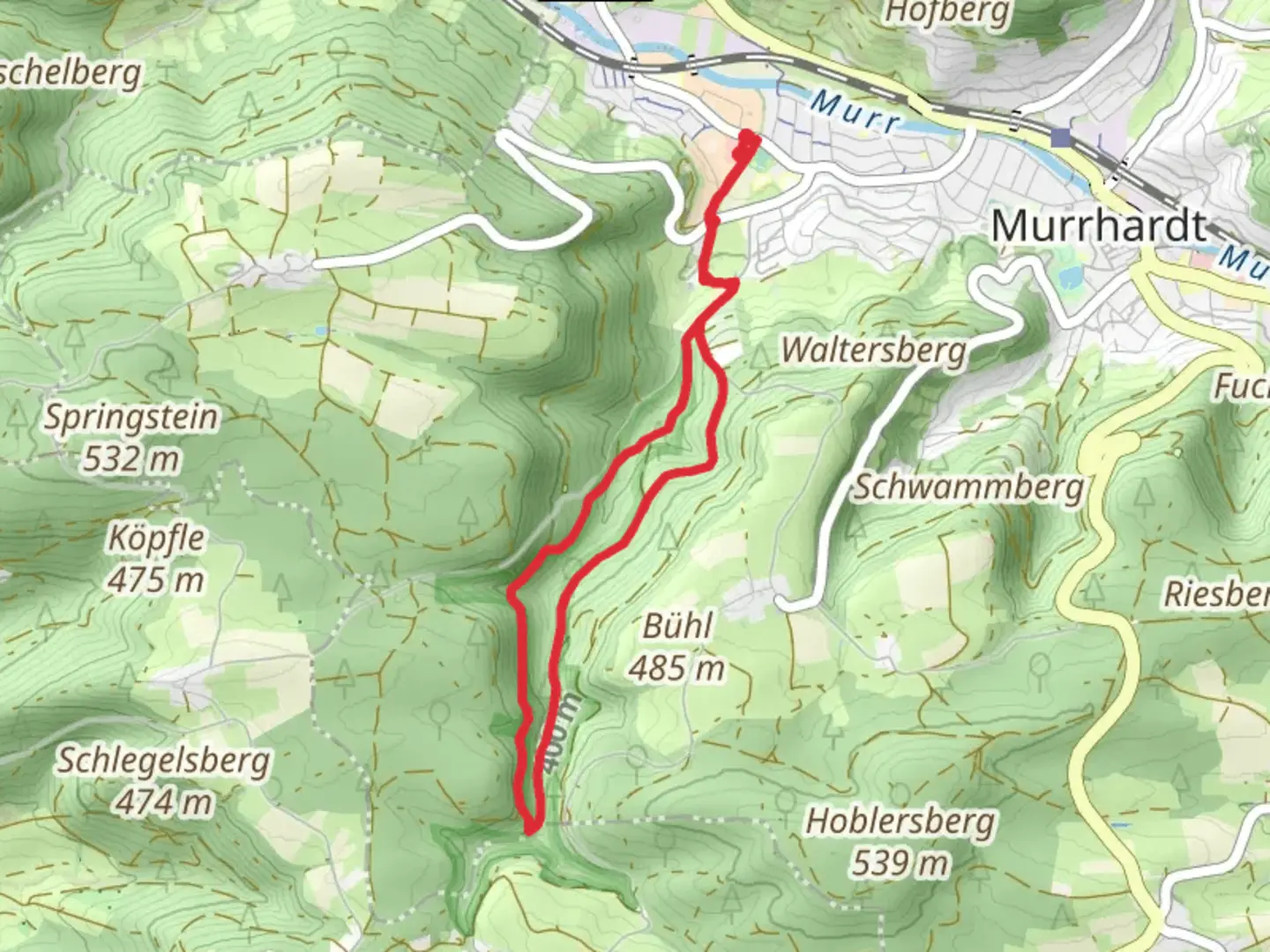 An image depicting the trail Wasserfallweg Loop and its surrounding area.