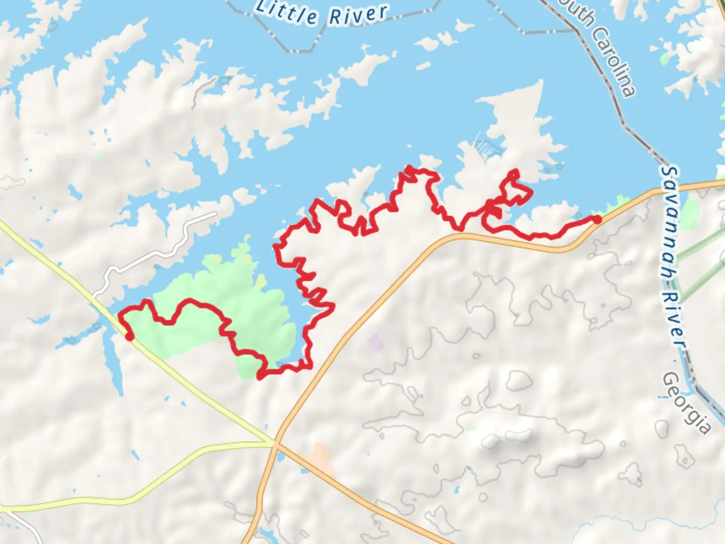 An image depicting the trail West Dam Recreation Area to Wildwood Park and its surrounding area.