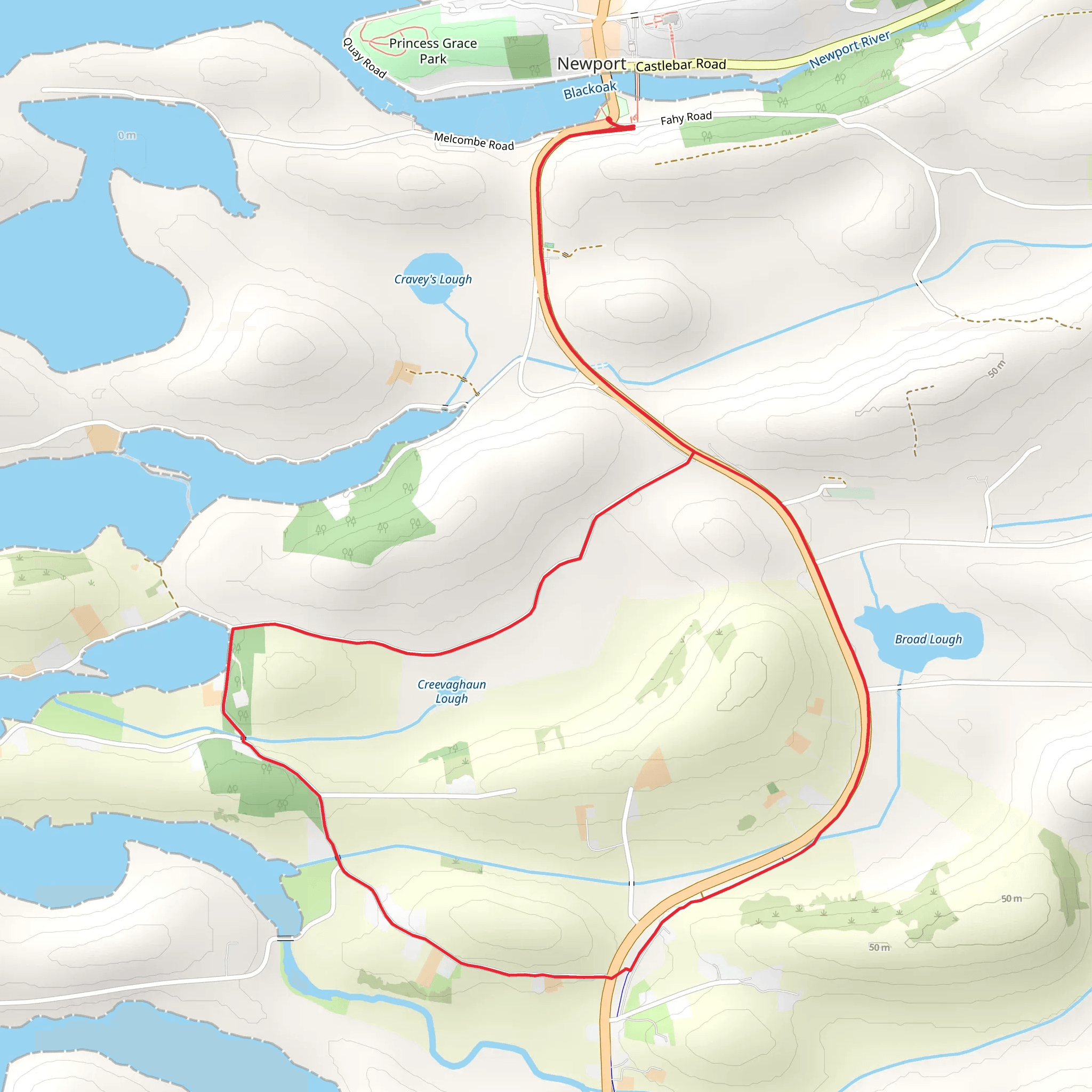 Burrishoole Loop - Newport Loch Morchan Loop mobile static map