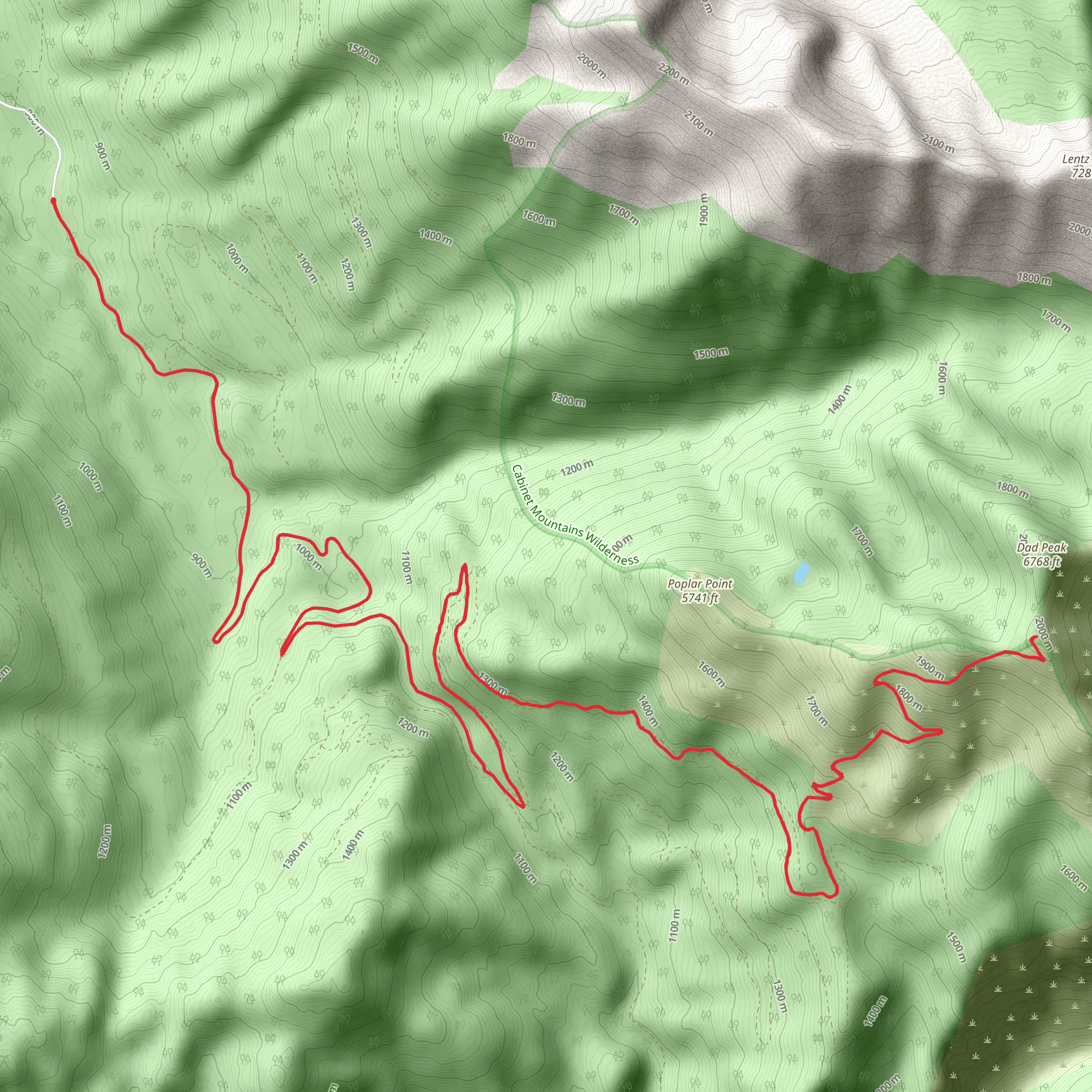 Dad Peak Trail mobile static map