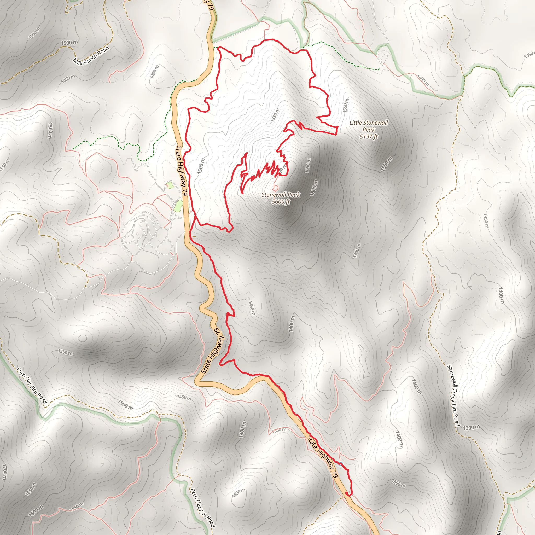 Stonewall and Little Stonewall Peak Loop Trail mobile static map