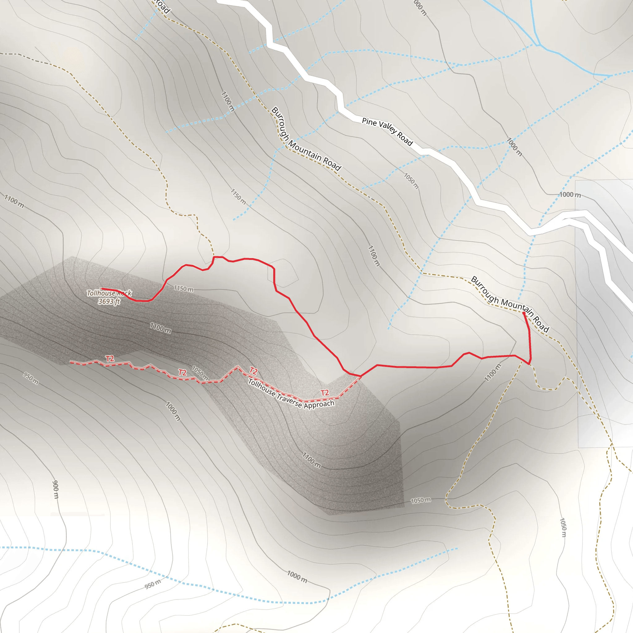 Burrough Mountain Road mobile static map