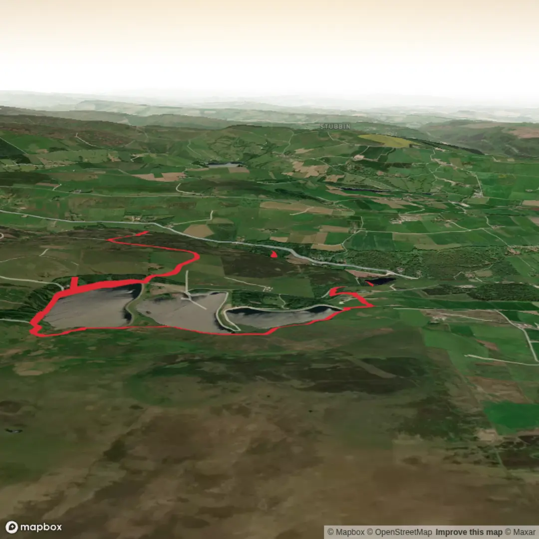 An image depicting the trail rivelin redmires and round 3 reservoirs and its surrounding area.