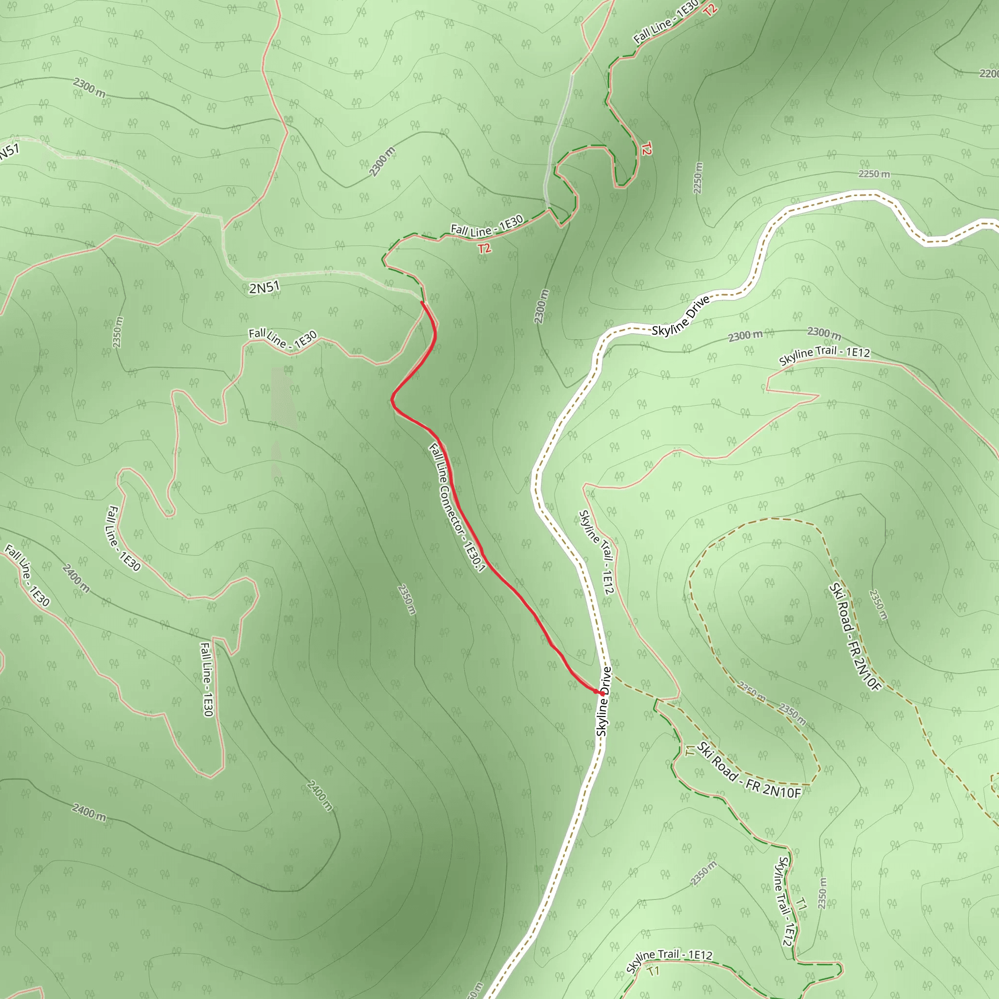 Fall Line Connector Trail mobile static map
