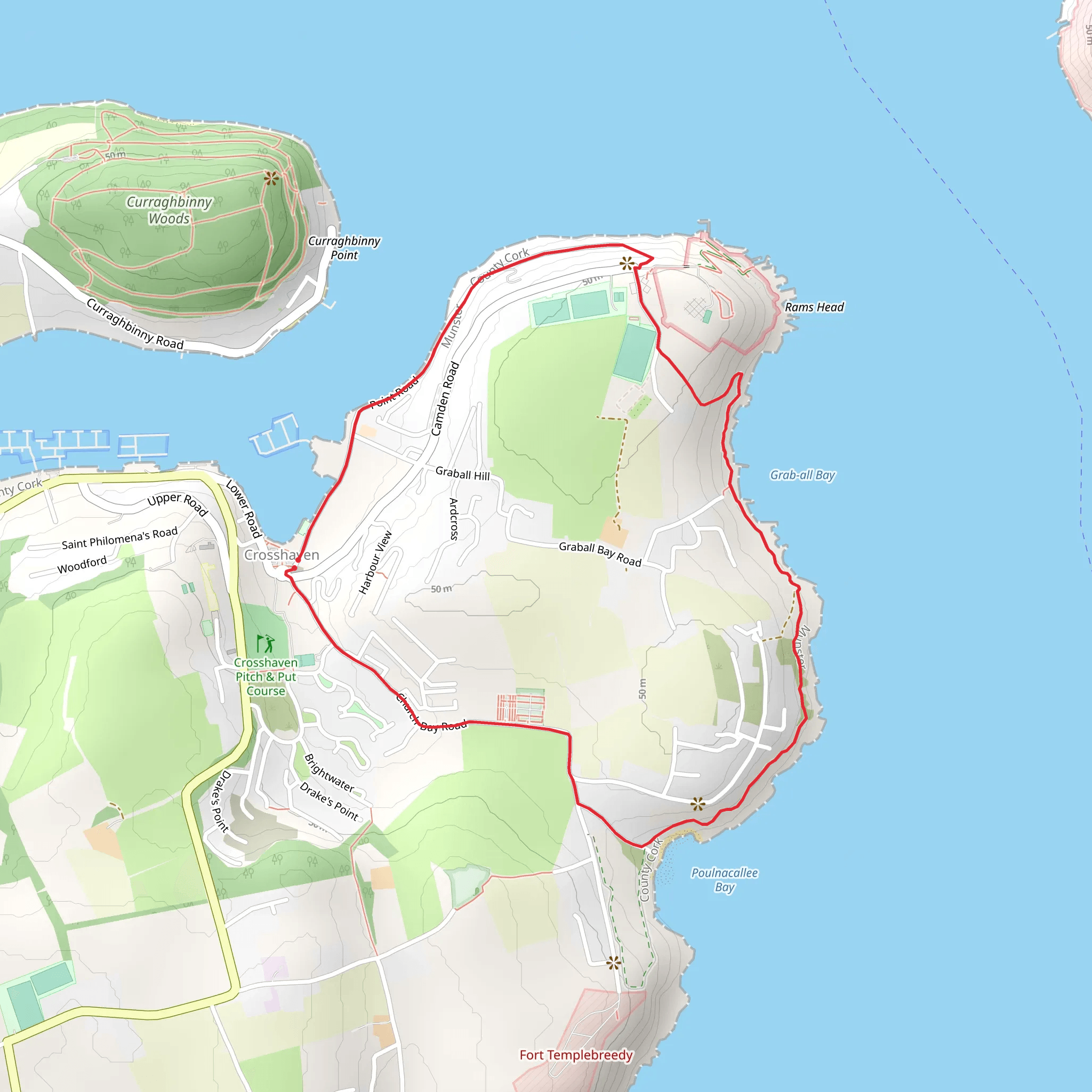 Crosshaven Cliff Loop mobile static map