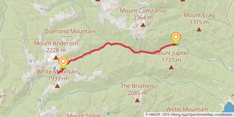 West Fork Dosewallips River via Dosewallips Road Trail stage 4 Map