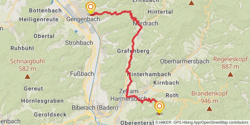 Kinzigtäler Jakobusweg stage 5 Map