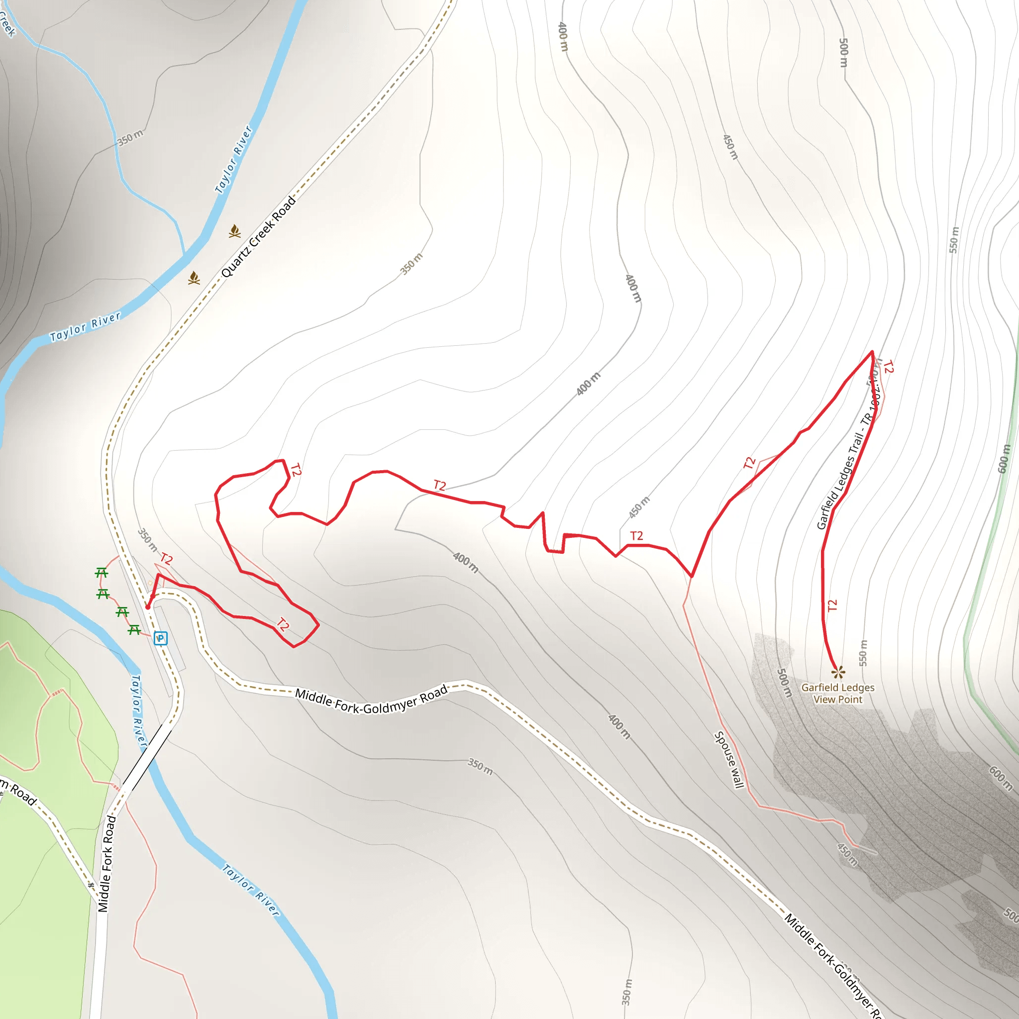 Garfield Ledges Trail mobile static map
