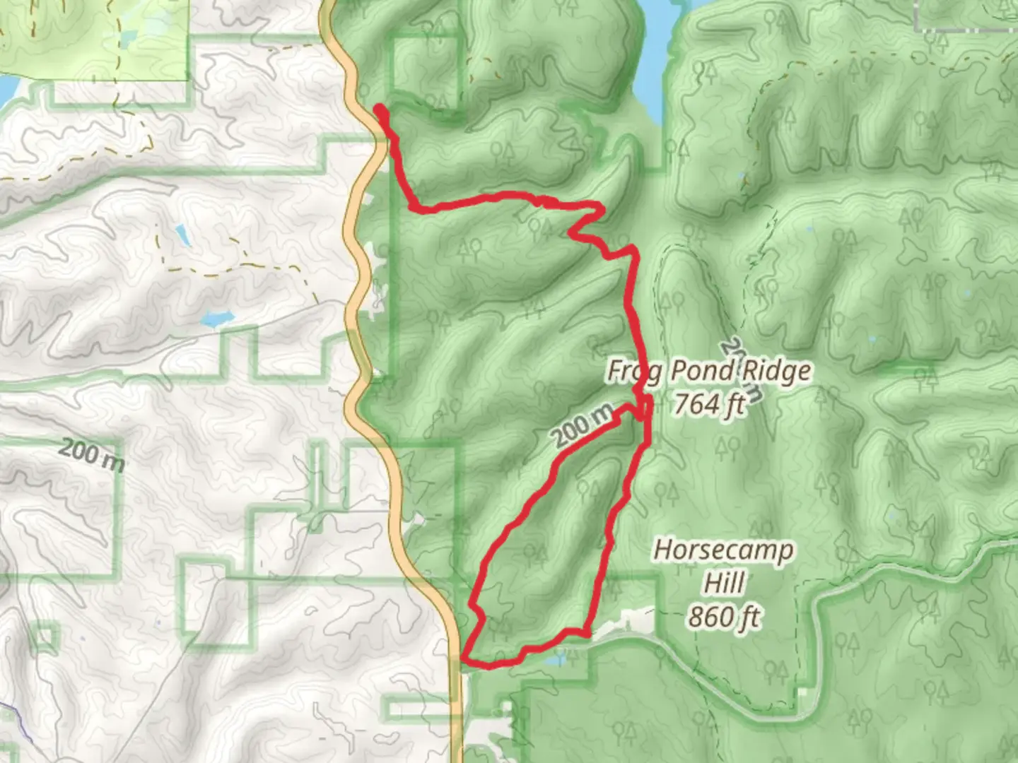 An image depicting the trail Hayes Trail and Grubb Ridge Loop Trail and its surrounding area.