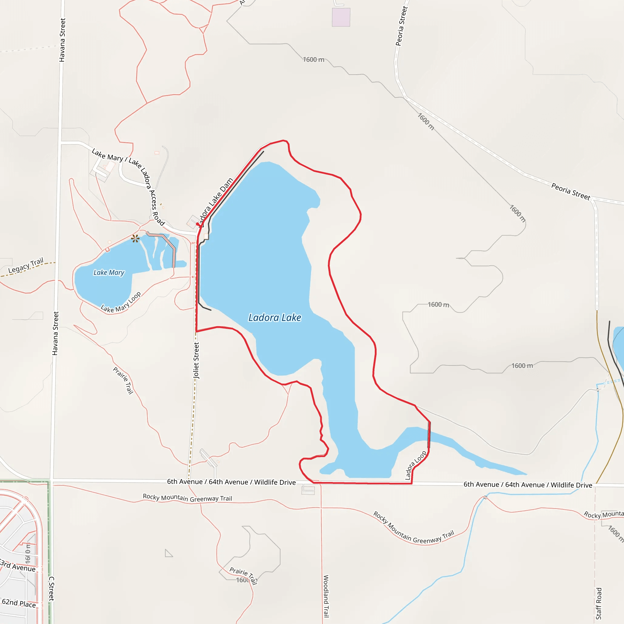Ladora Lake Loop mobile static map