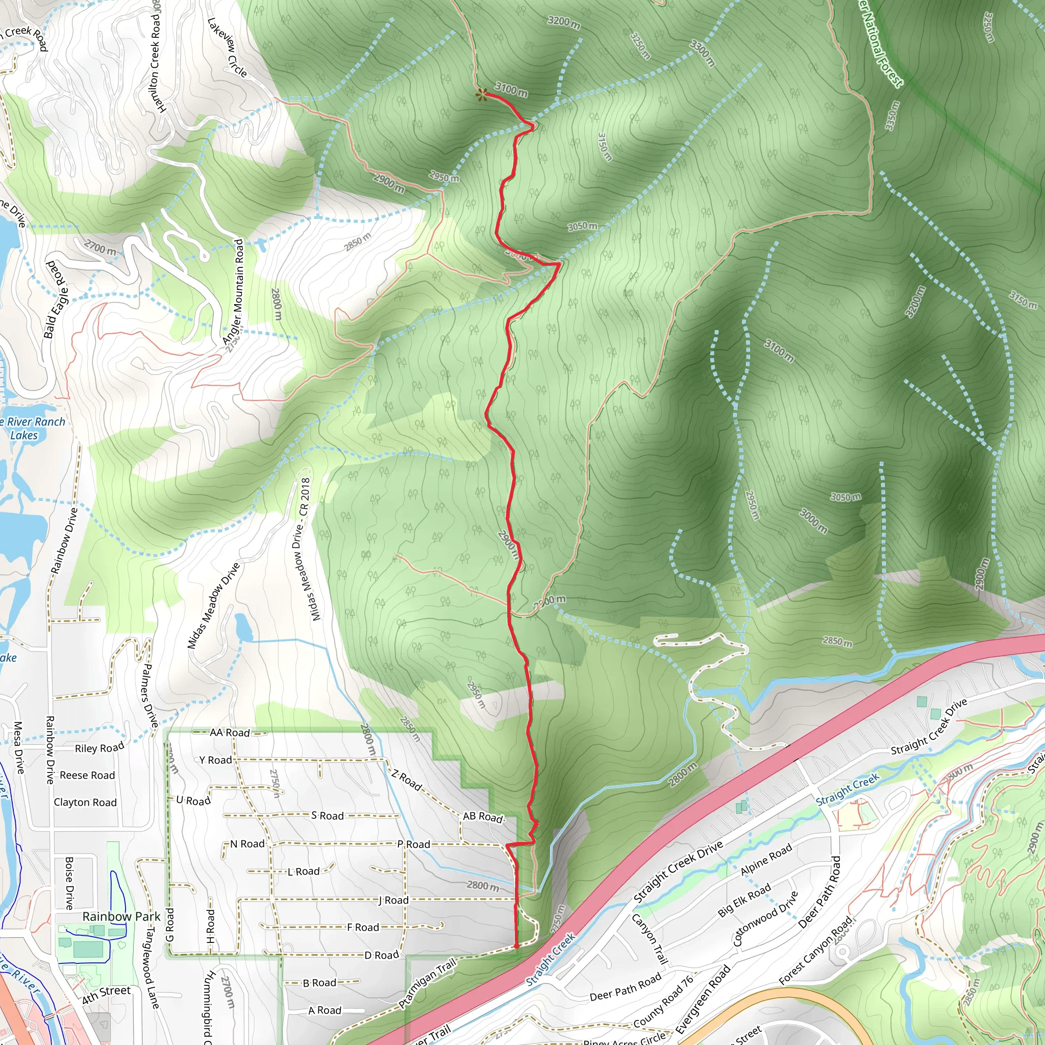 Ptarmigan Trail mobile static map