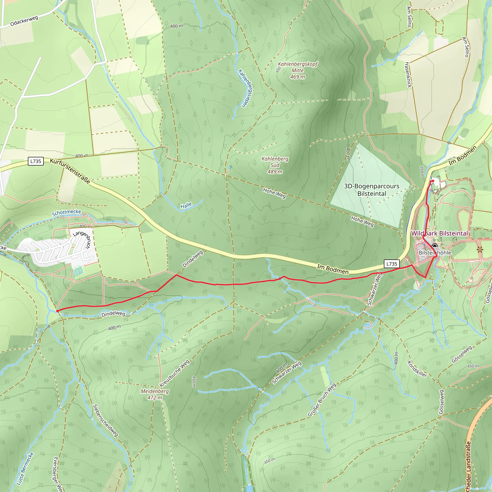 Dindeltor to Warsteiner Waldwirtschaft Walk mobile static map