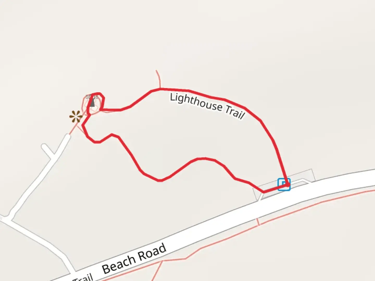 An image depicting the trail Lighthouse Loop Trail and its surrounding area.