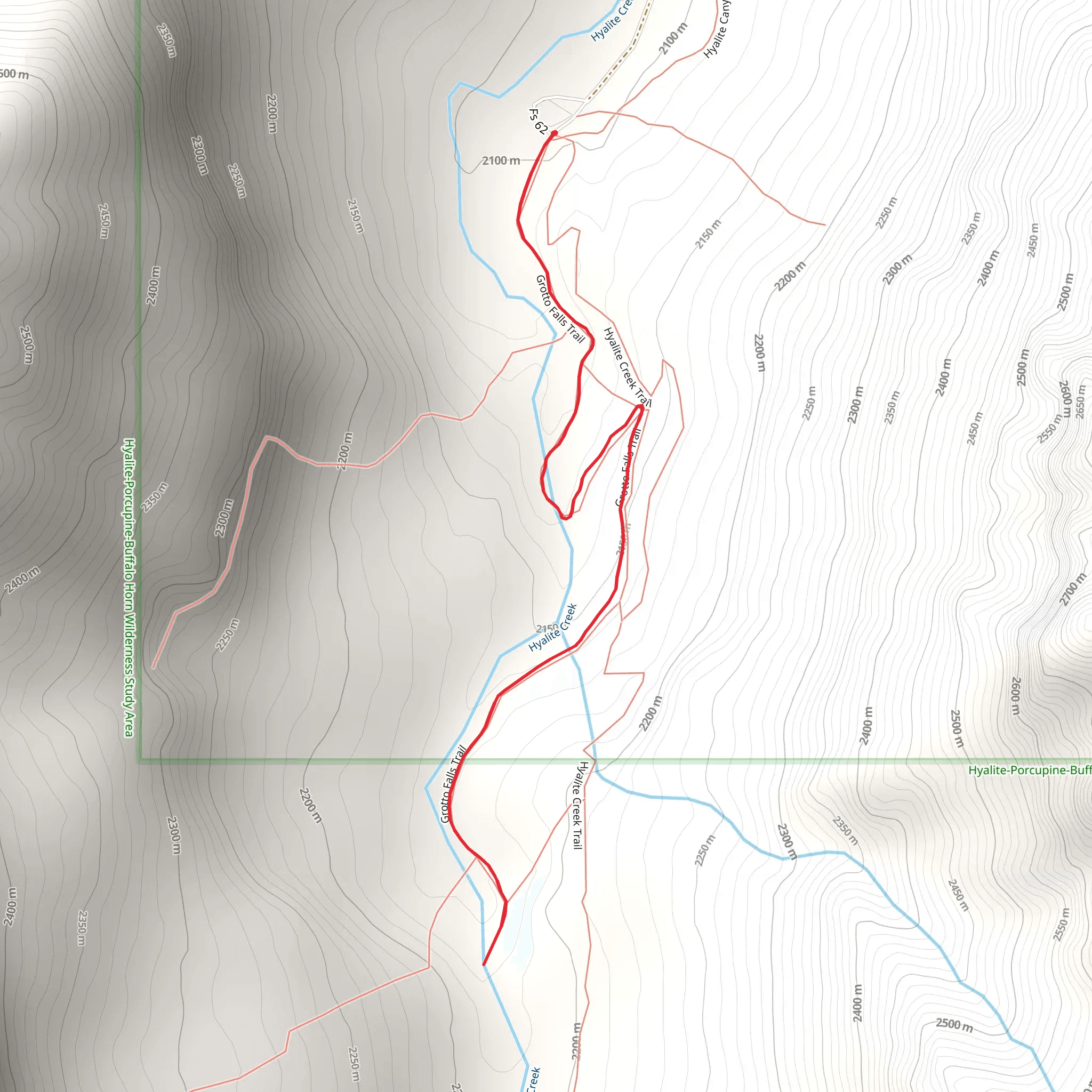 Grotto Falls Trail mobile static map