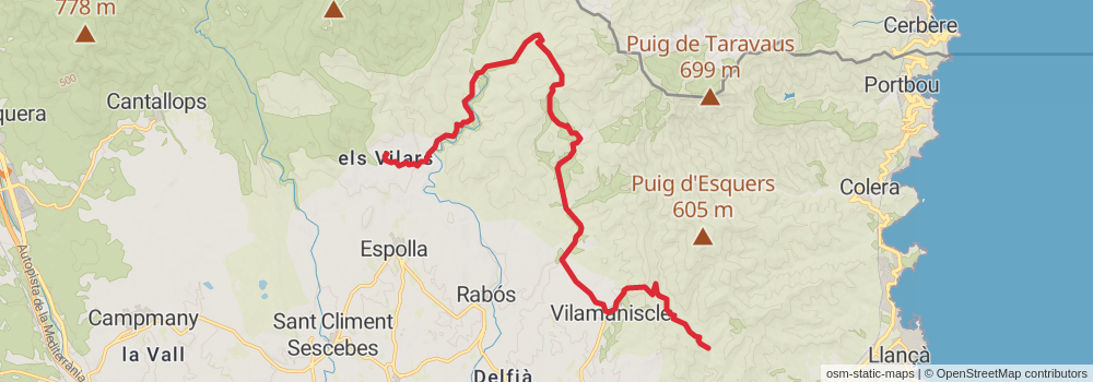 GR 11 Senda Pirenaica Cataluña stage 27 Map