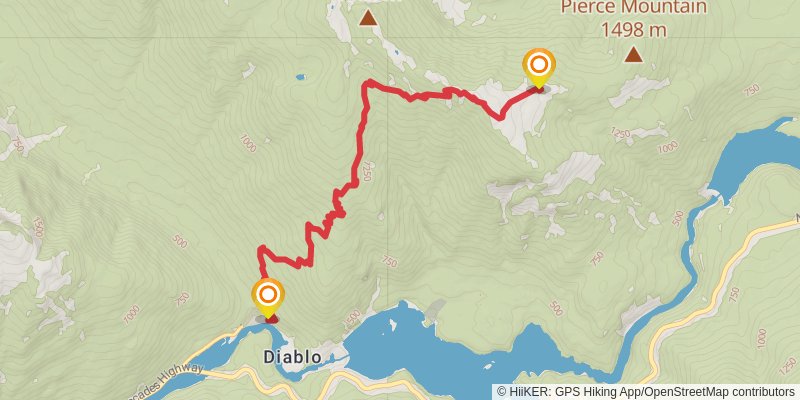 Pierce Mountain Camp via Sourdough Mountain Trail stage 2 Map