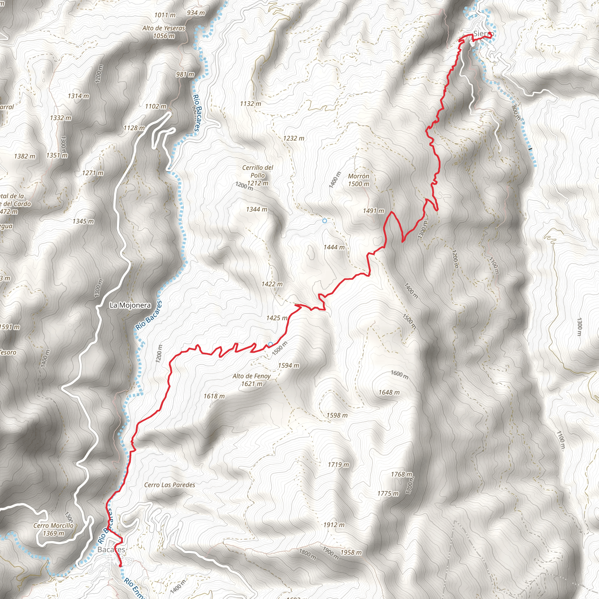 From the White Hill - Sierro - Bacares mobile static map