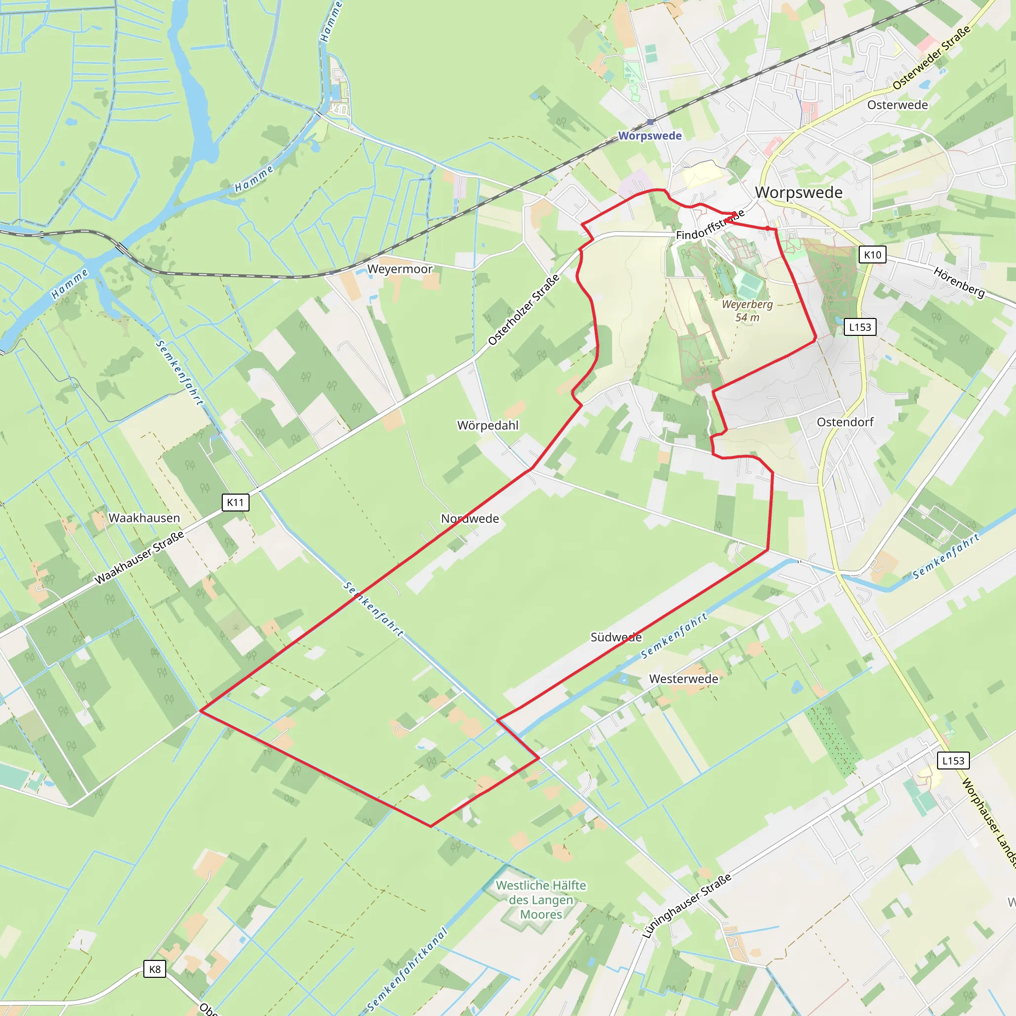 Worpswede Loop mobile static map