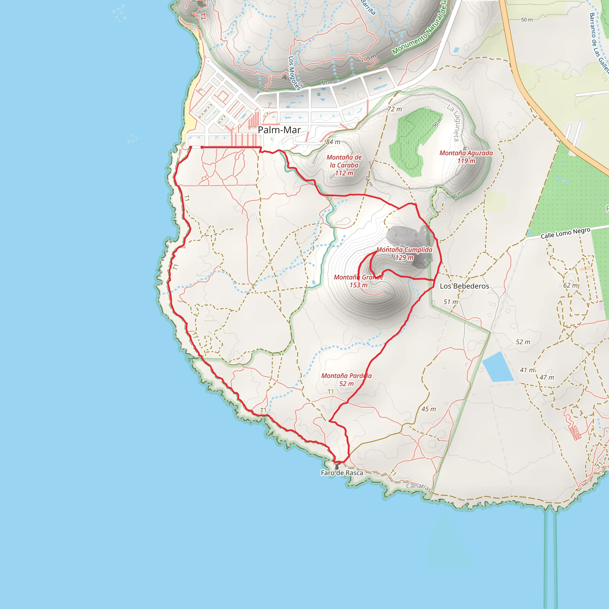Cumplida and Lighthouse Walk mobile static map