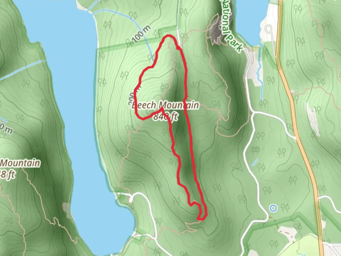 An image depicting the trail Beech Mountain and Valley Trail Loop and its surrounding area.