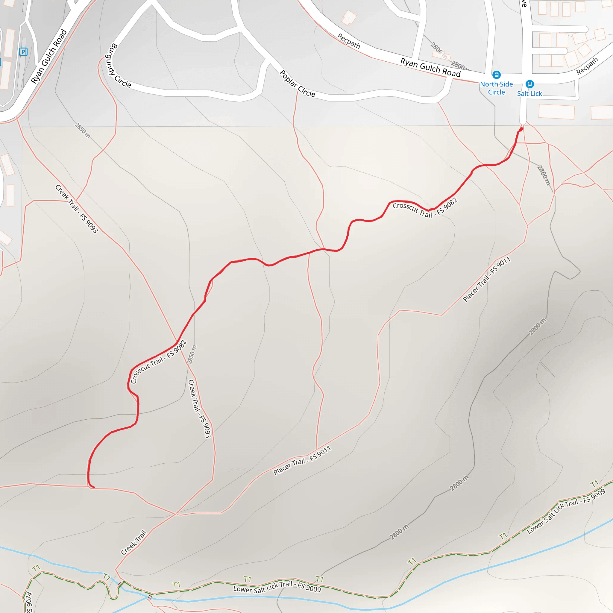 Crosscut Trail mobile static map
