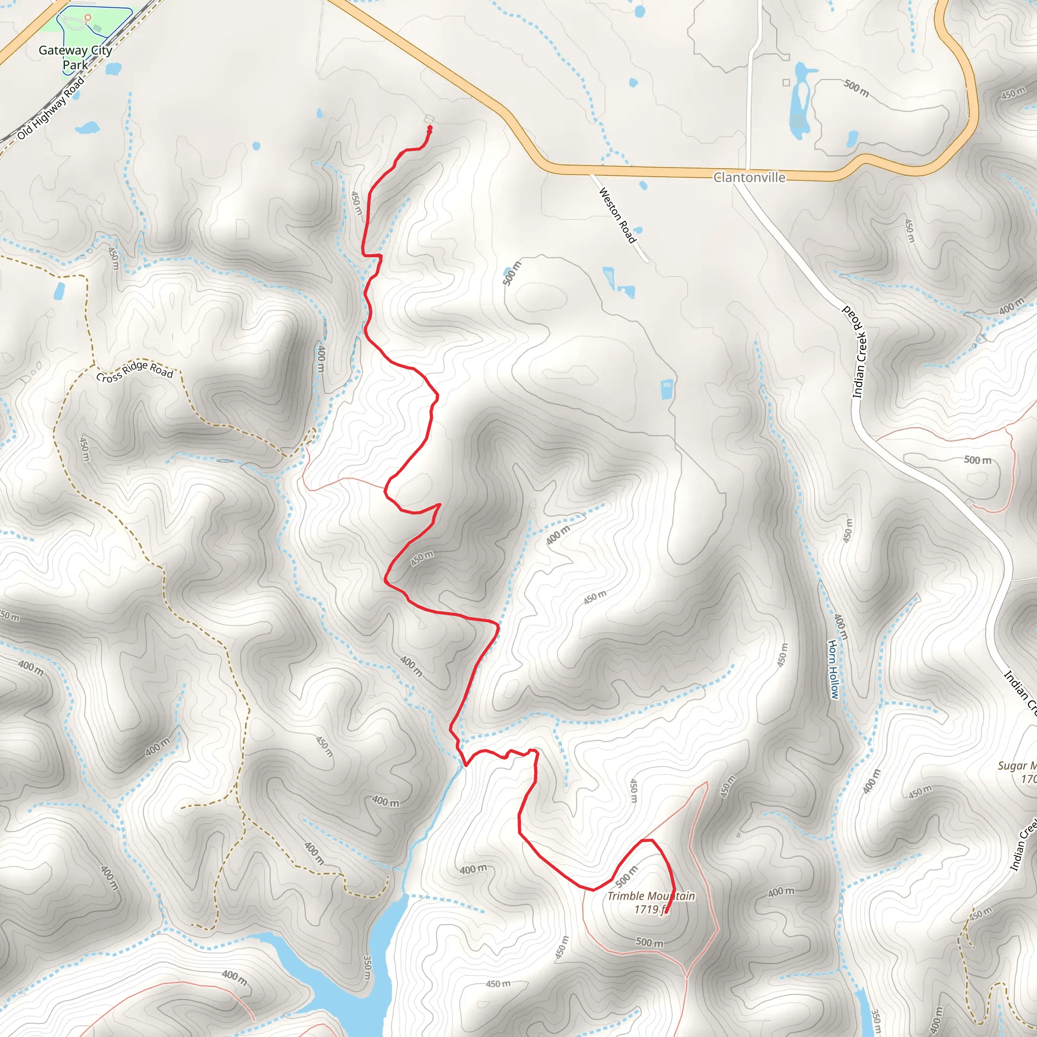 Trimble Mountain via Devil's Eyebrow Trail mobile static map
