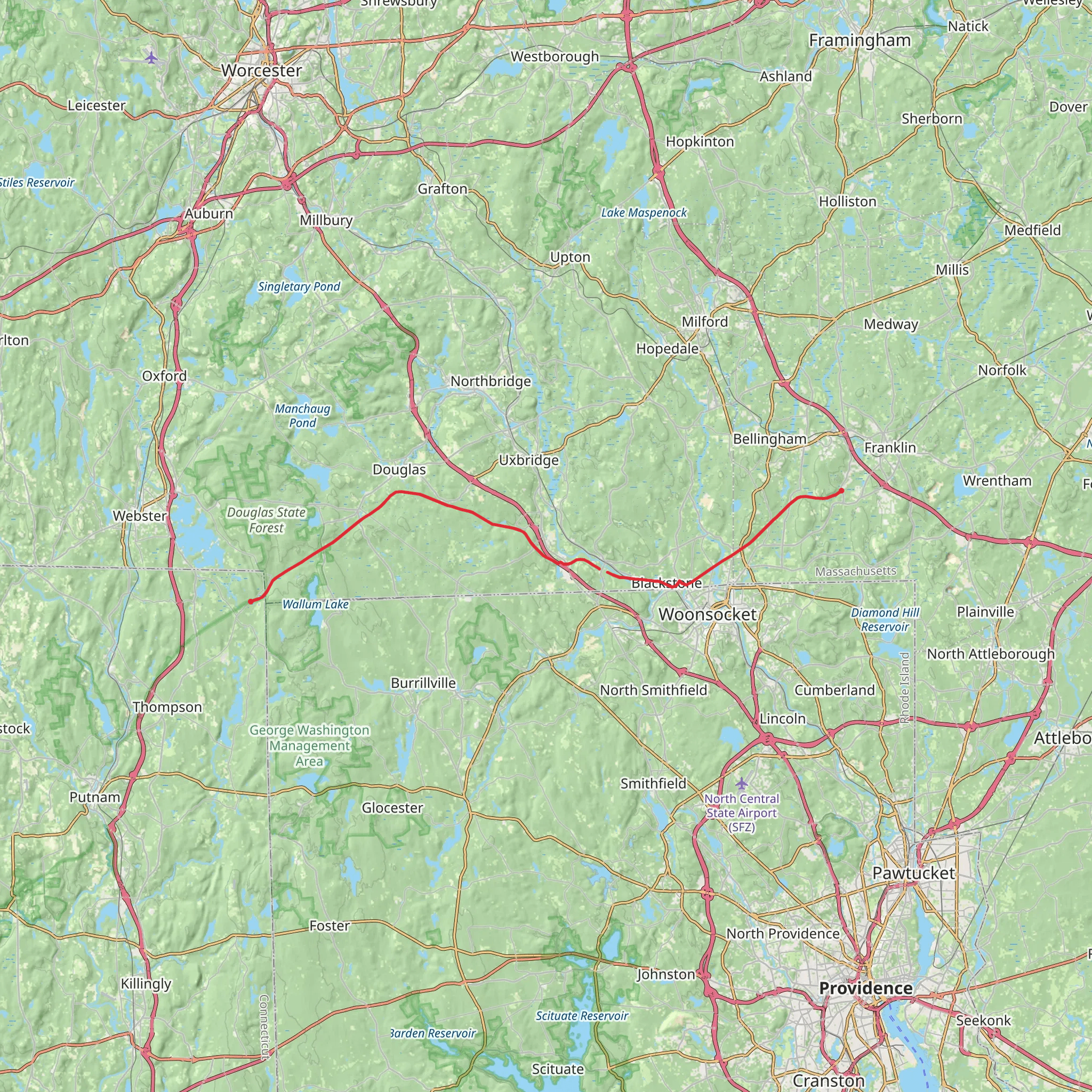 Southern England Trunkline Trail mobile static map