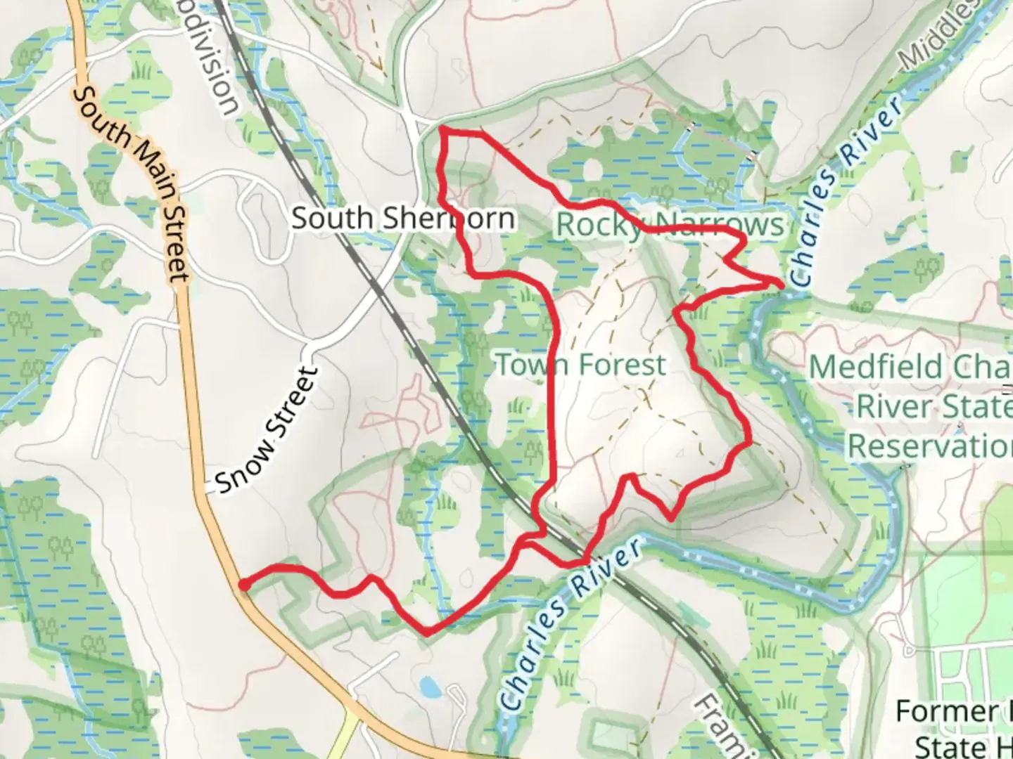 An image depicting the trail Bay Circuit Trail Loop - South Main Street and its surrounding area.