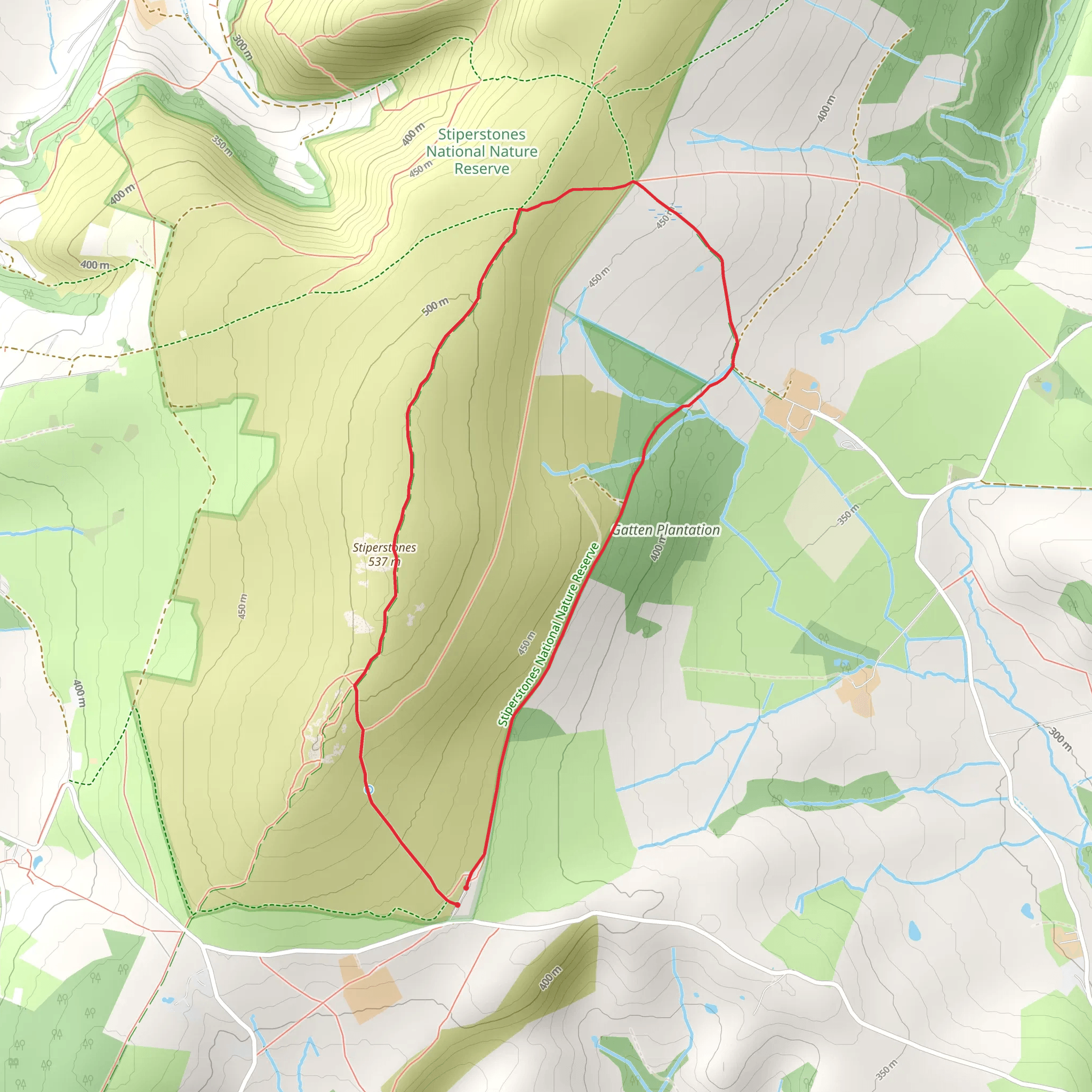 Manstone Rock and Devil's Chair Loop - Stiperstones National Nature Reserve mobile static map