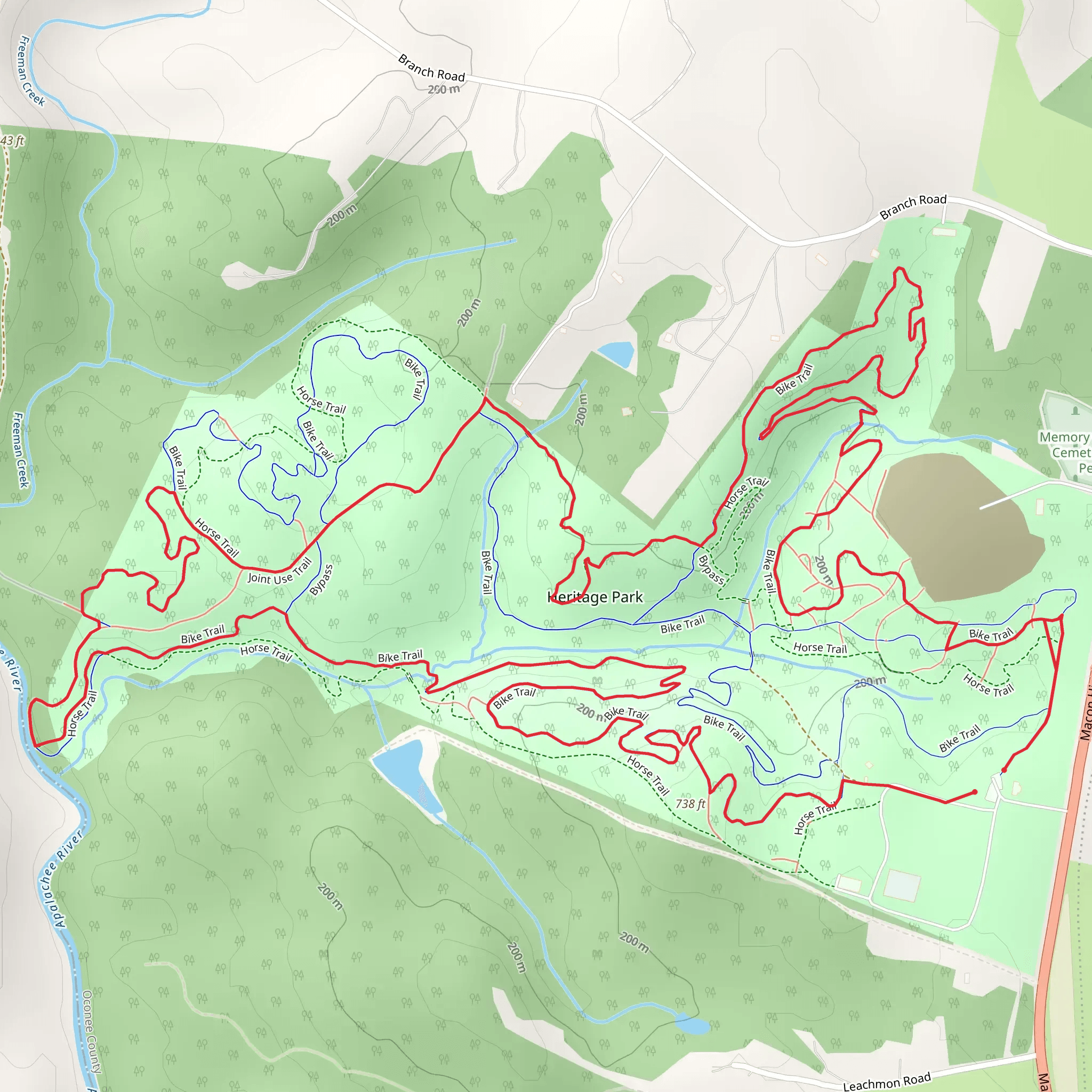 Joir Trail and Horse Loop Trail in Heritage Park mobile static map