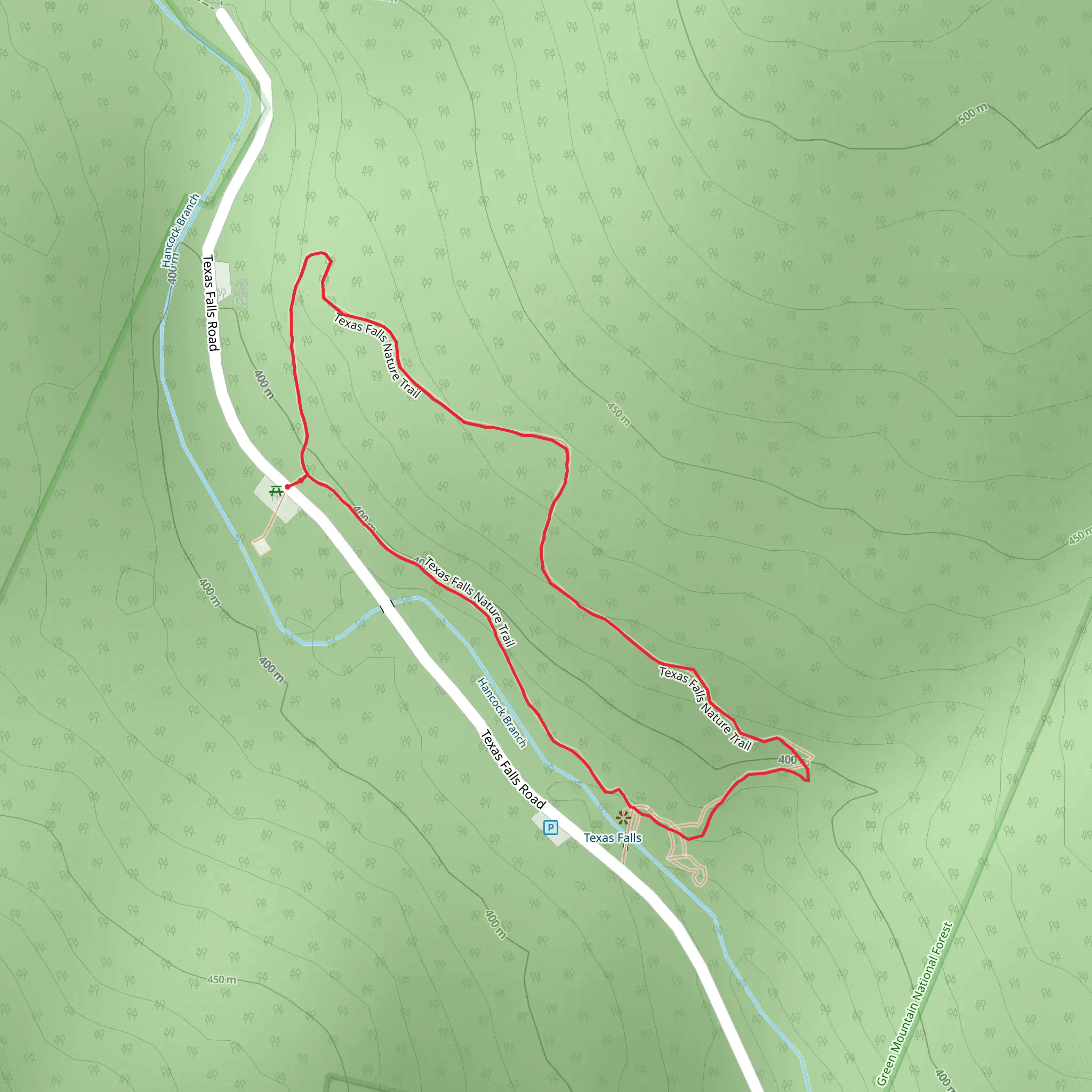 Texas Falls Nature Trail mobile static map