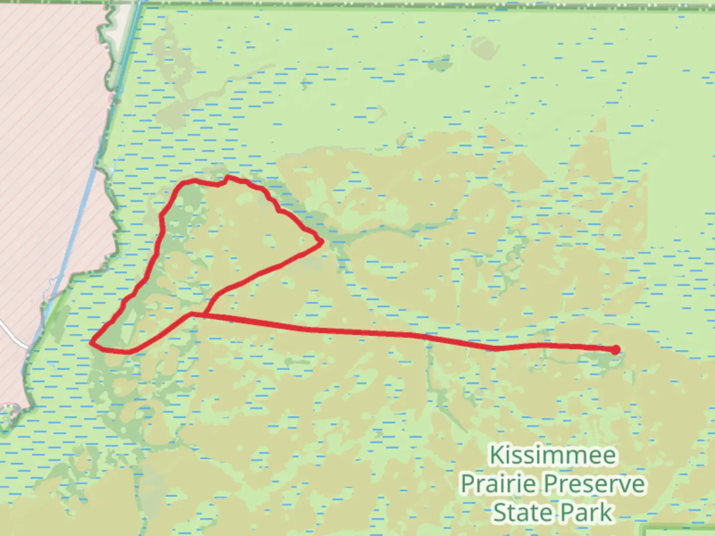 An image depicting the trail McGuire Hammock Trail and Military Trail and its surrounding area.
