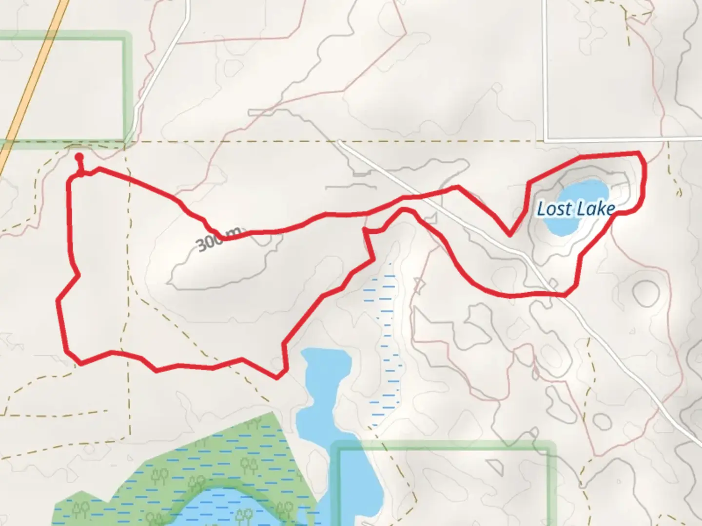 An image depicting the trail PineValley1 to 7 Loop and its surrounding area.