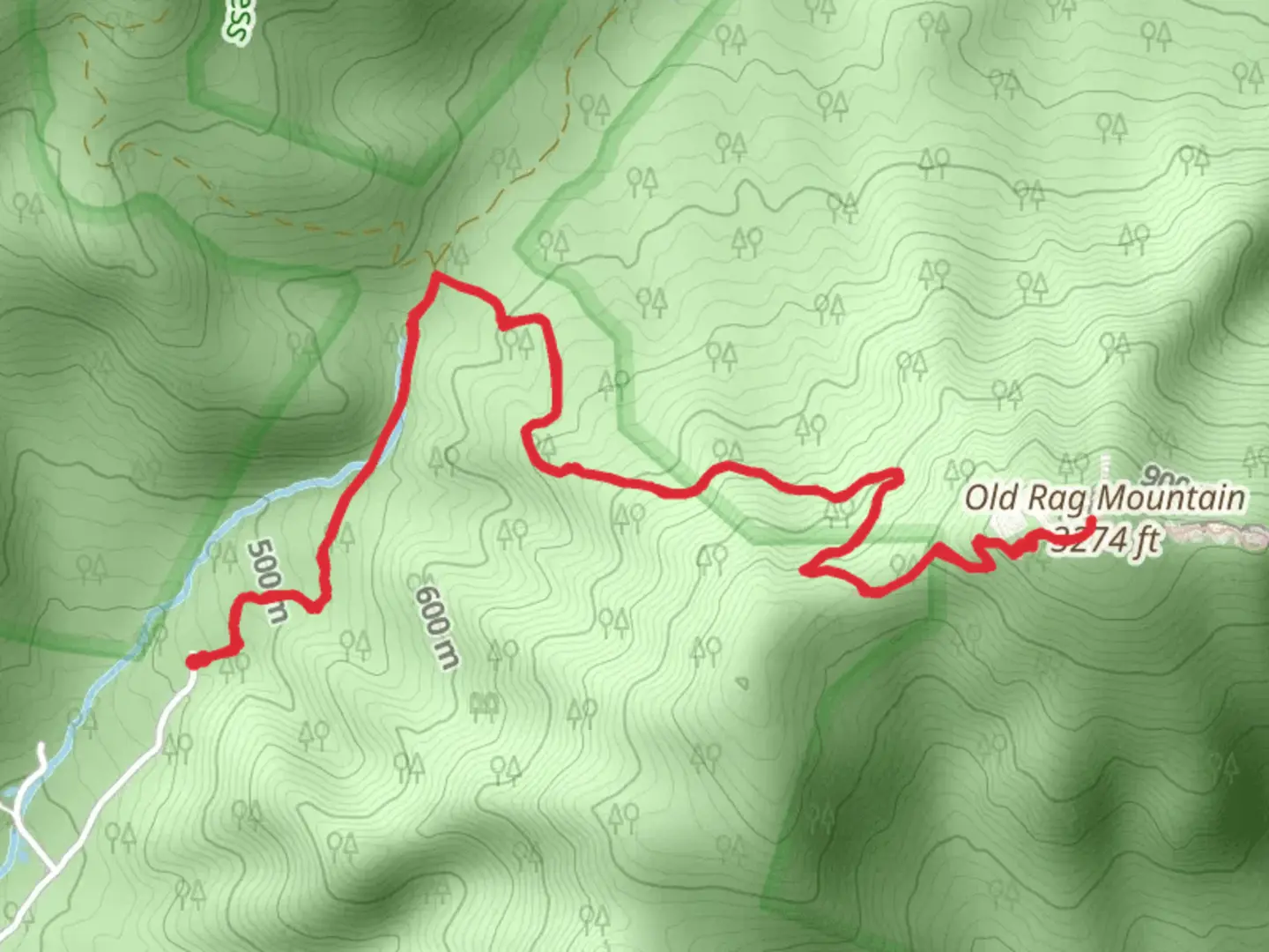 An image depicting the trail Old Rag Mountain via Berry Hollow Fire Road and Ridge Trail and its surrounding area.