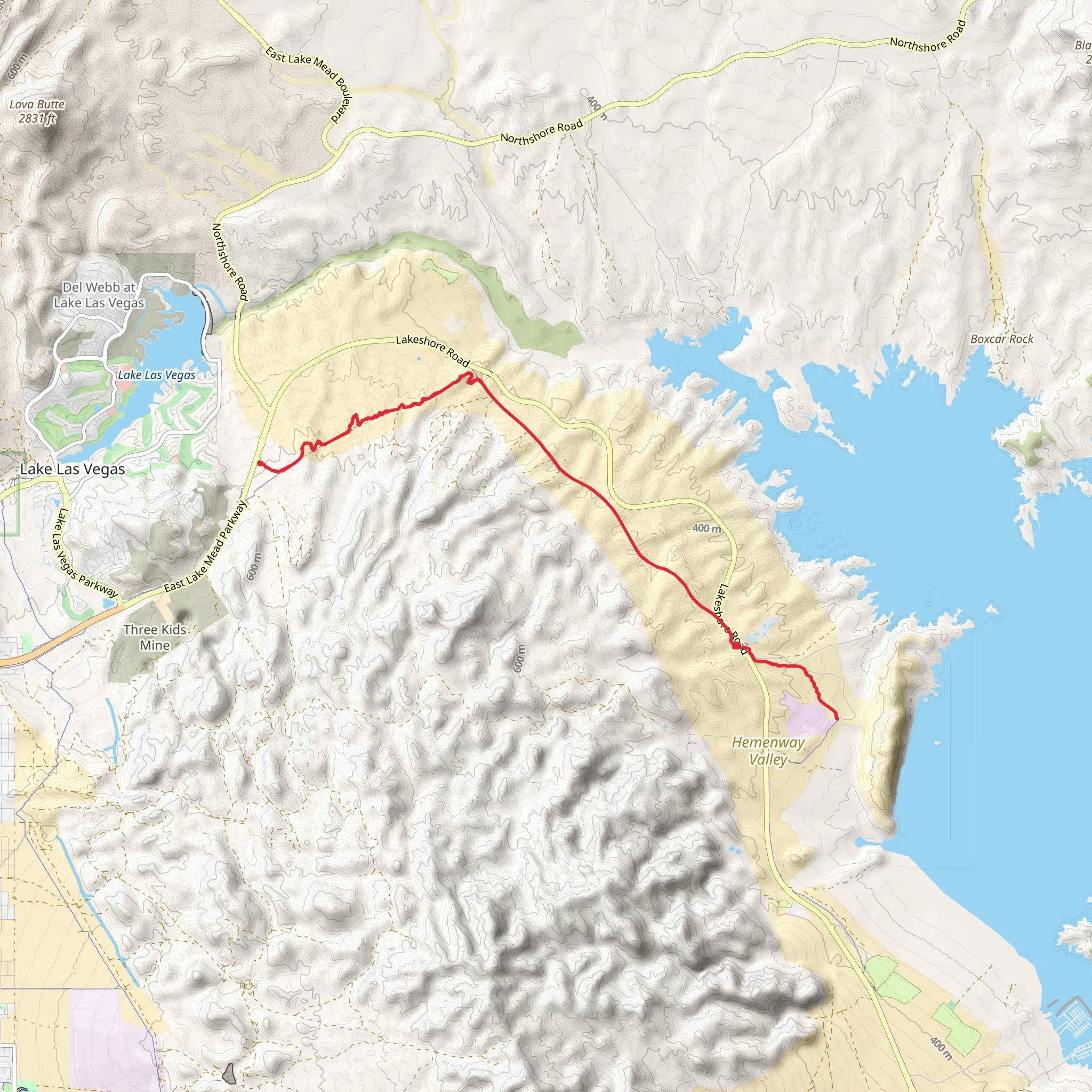 River Mountains Trail mobile static map