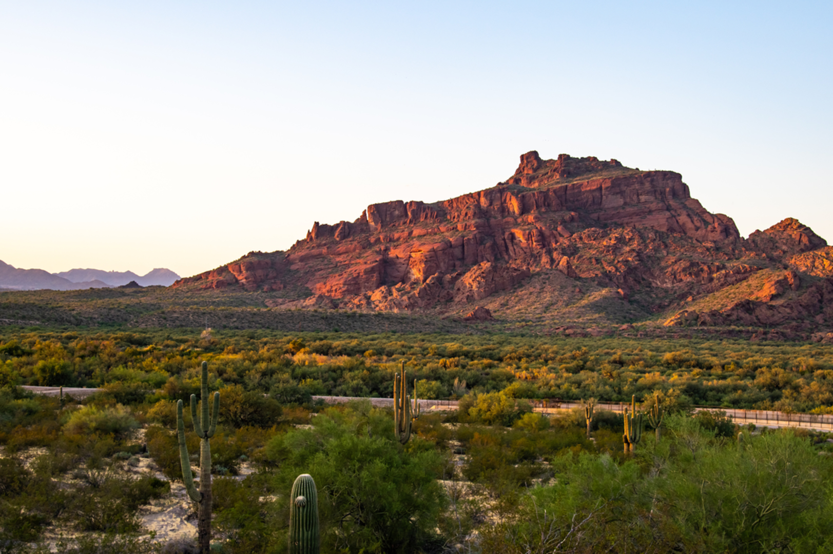An image depicting the trail Saddle Trail via Maricopa Trail and its surrounding area.