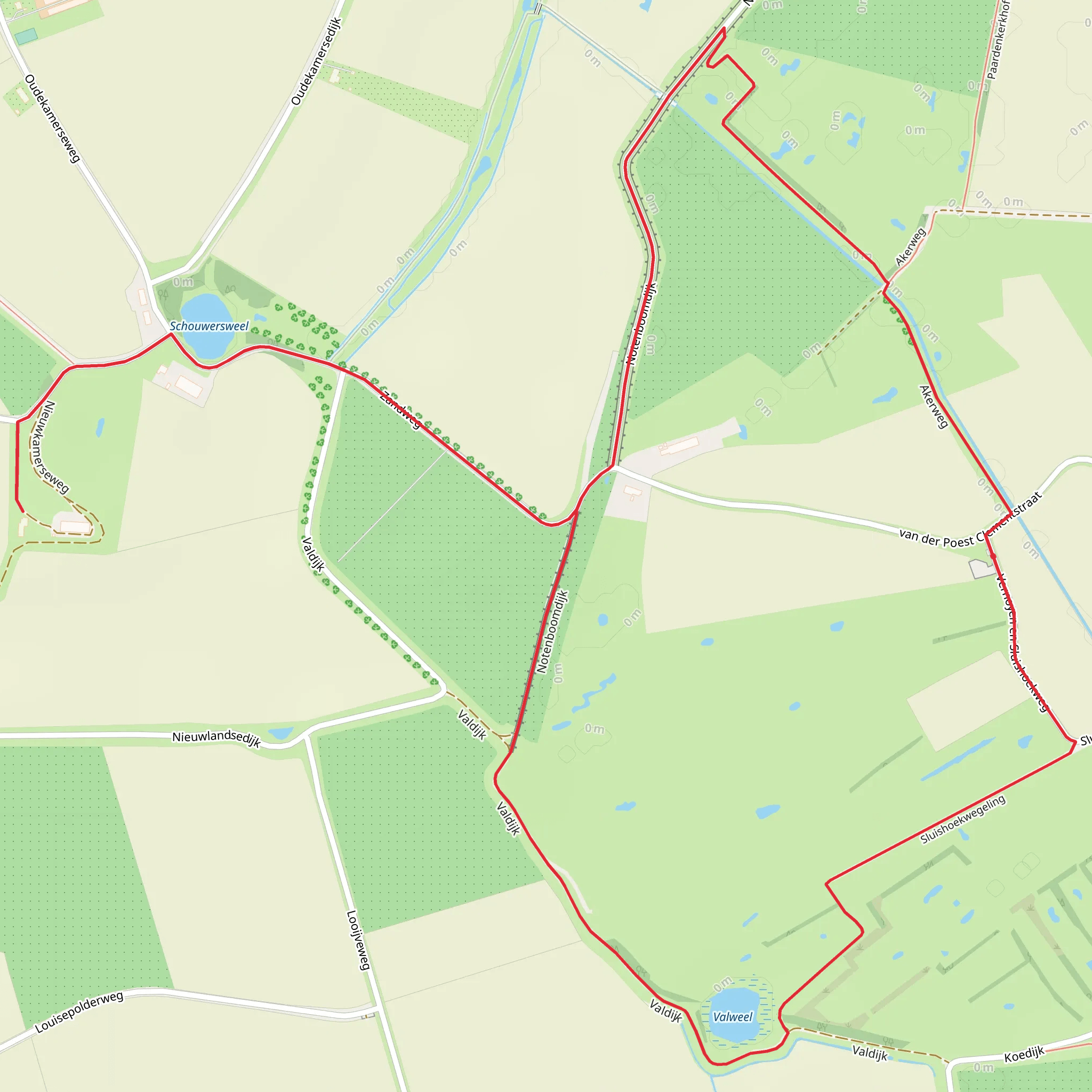 Schouwersweel and Hof Notendijk Loop mobile static map