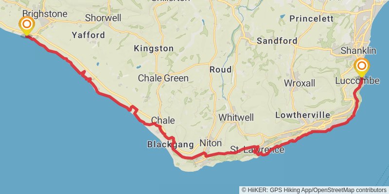Isle of Wight Coastal Path stage 4 Map
