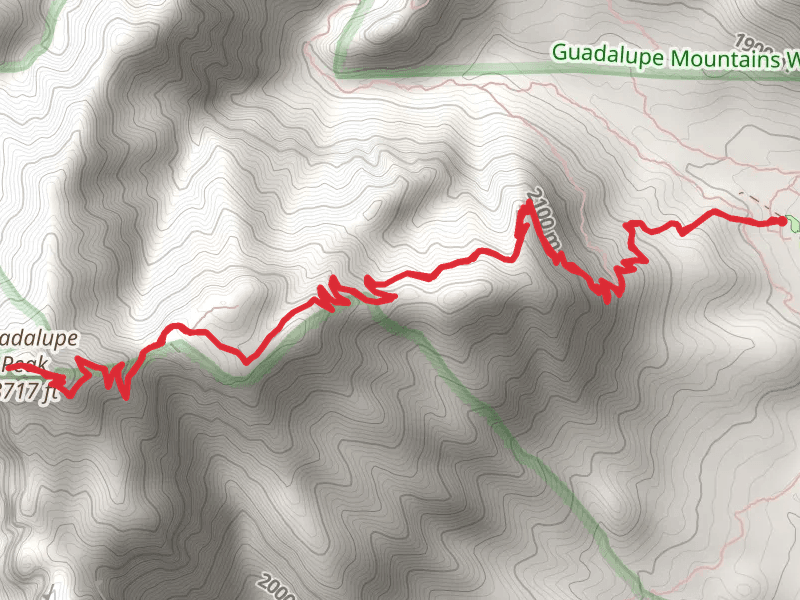 Guadalupe Peak Trail mobile static map