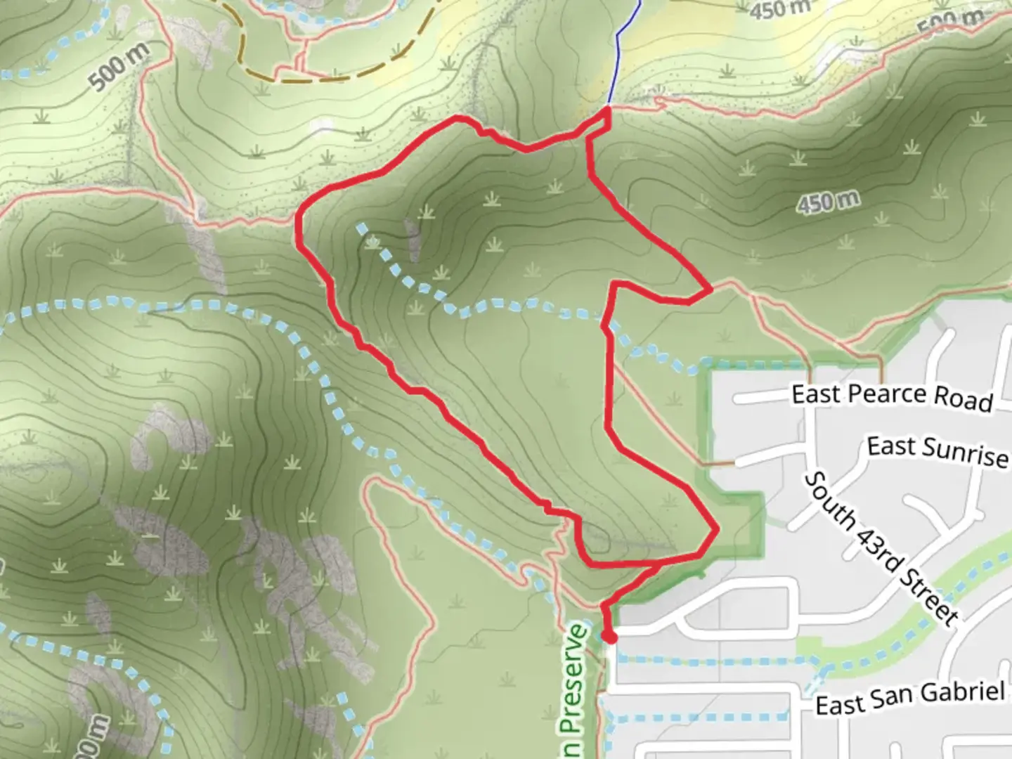 An image depicting the trail Chihuahua Ridge and Desert Classic Loop Trail and its surrounding area.