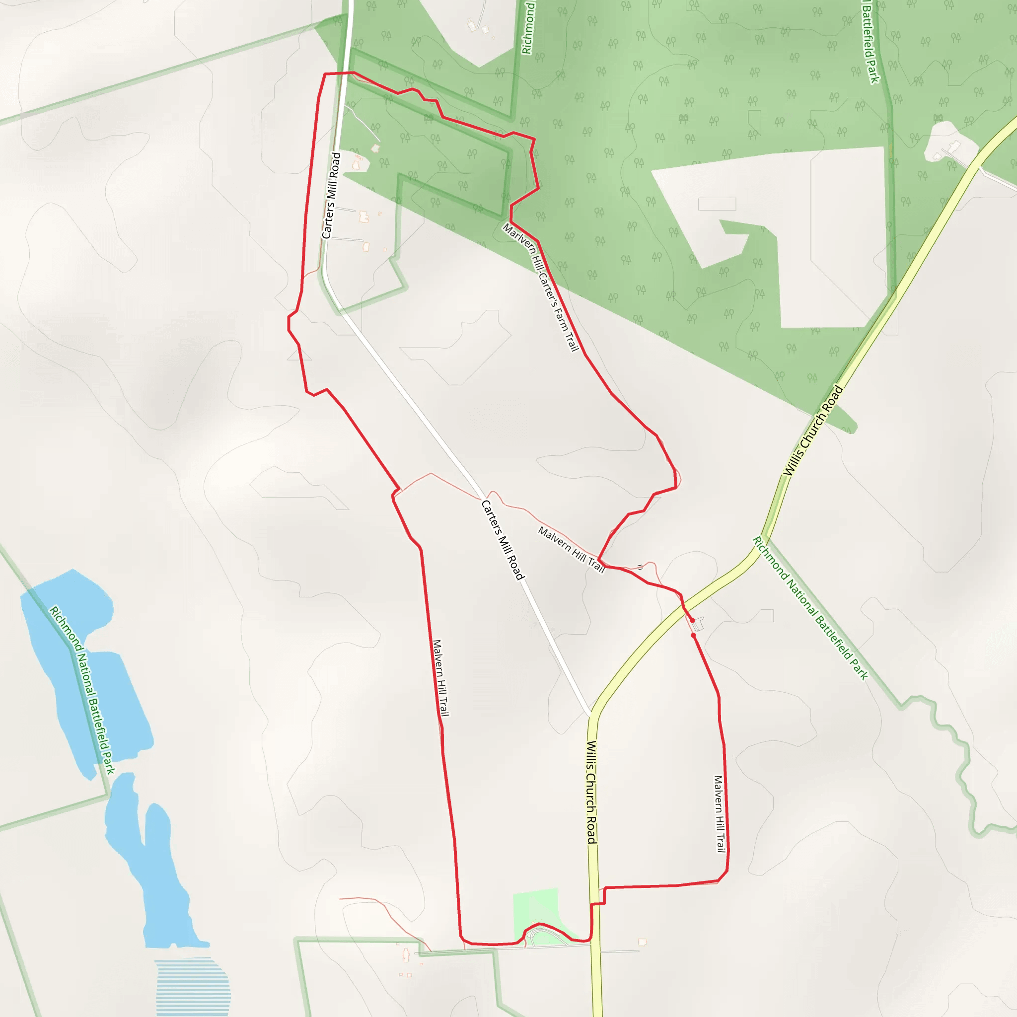 Marlvern Hill Carter's Farm Trail mobile static map