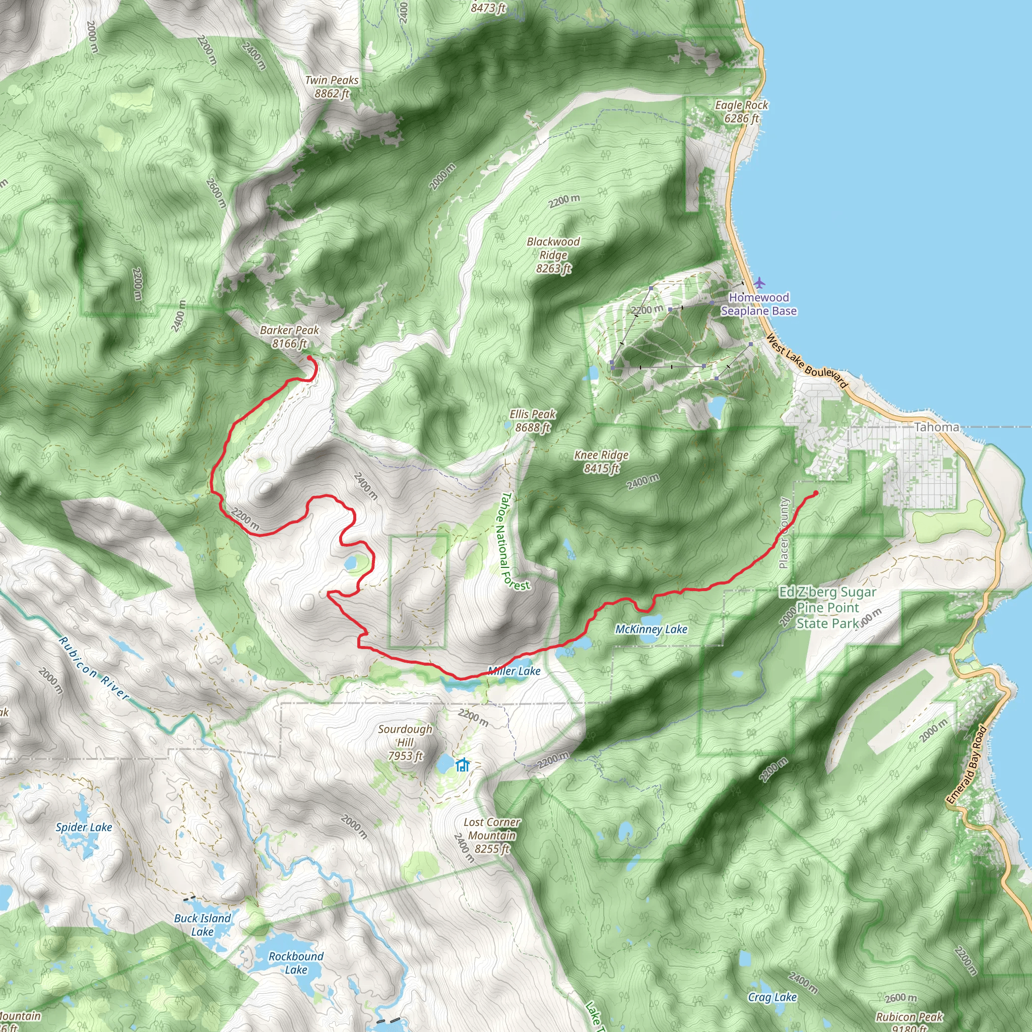 Rubicon Trail mobile static map