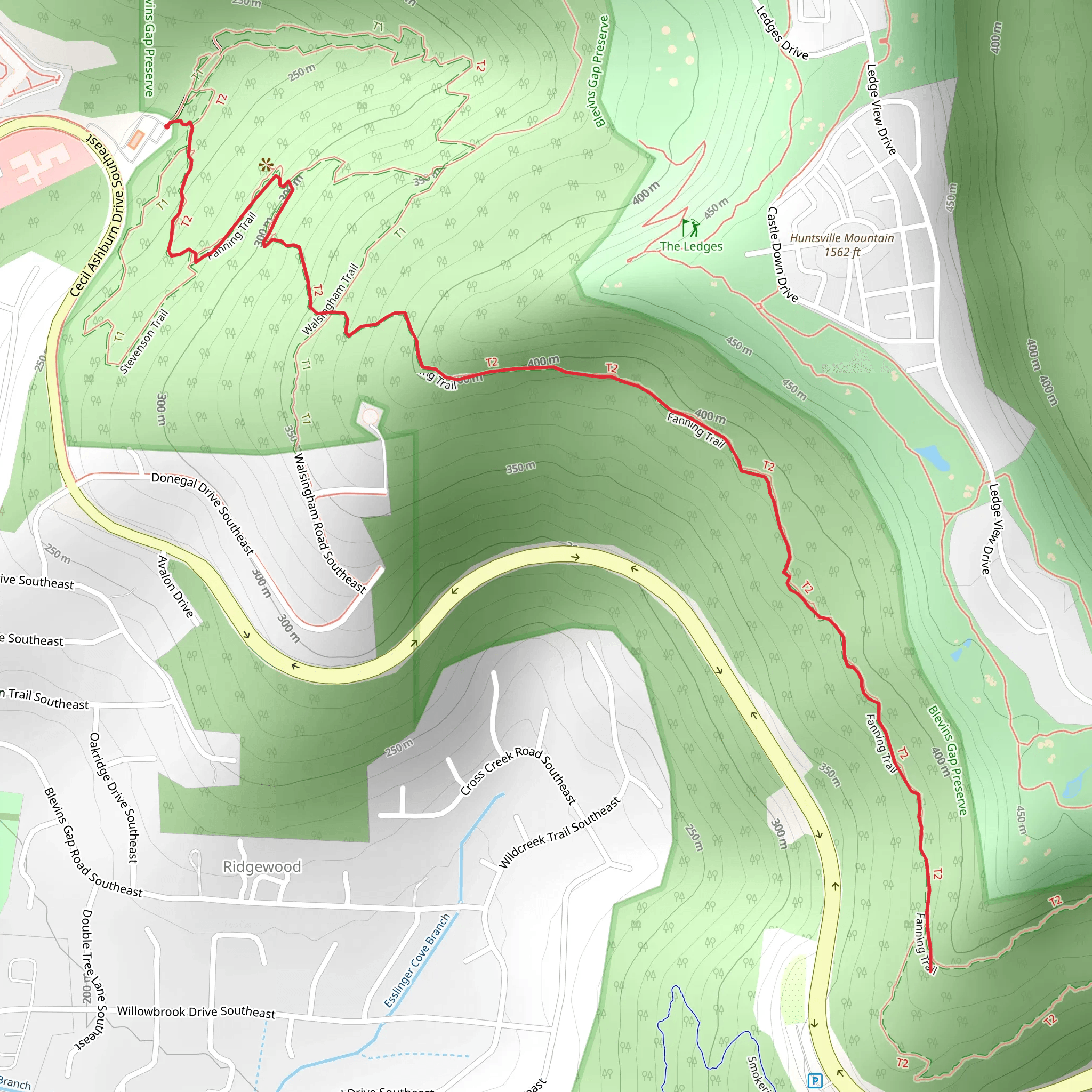 Fanning Trail mobile static map