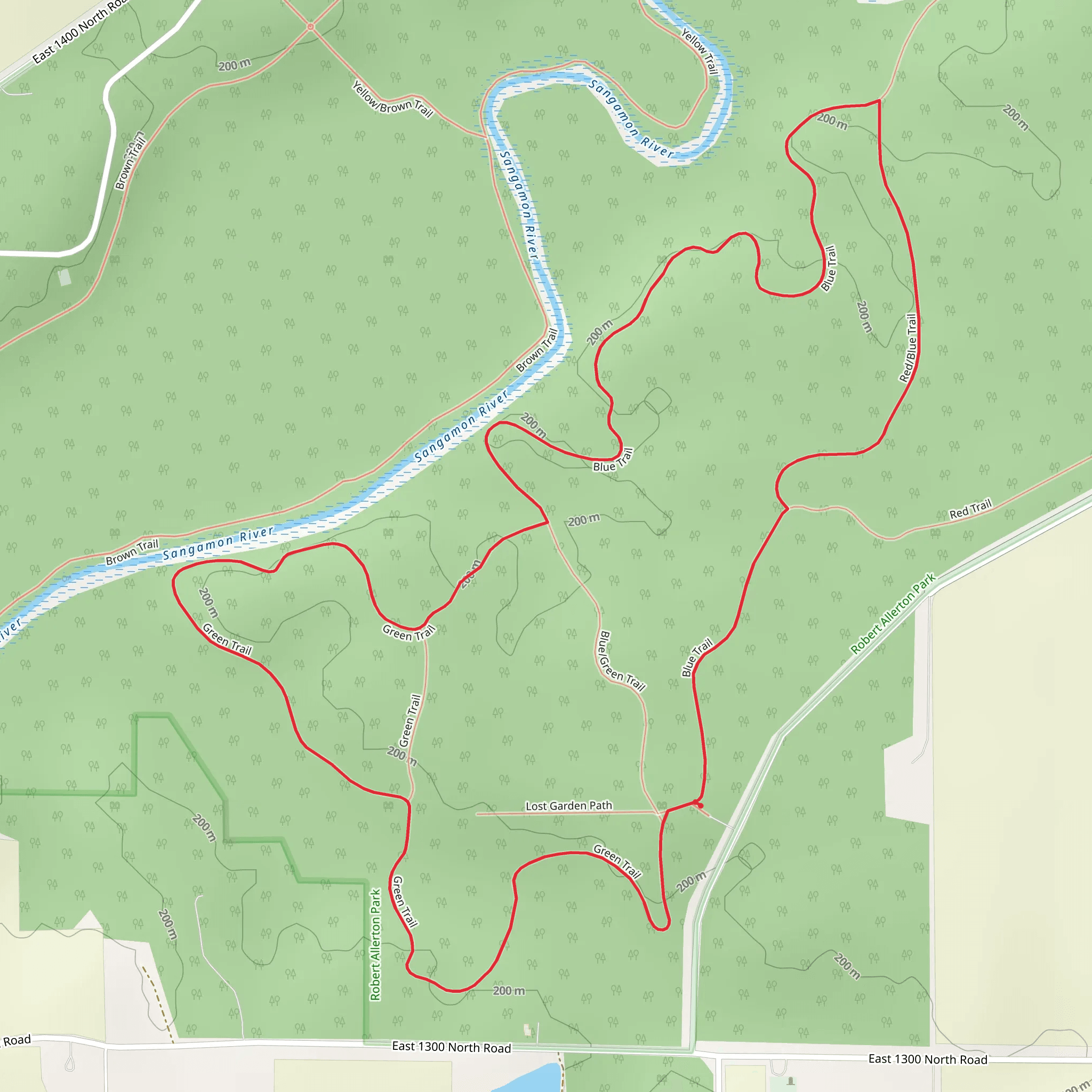 Green, Blue and Draft blue Loop mobile static map