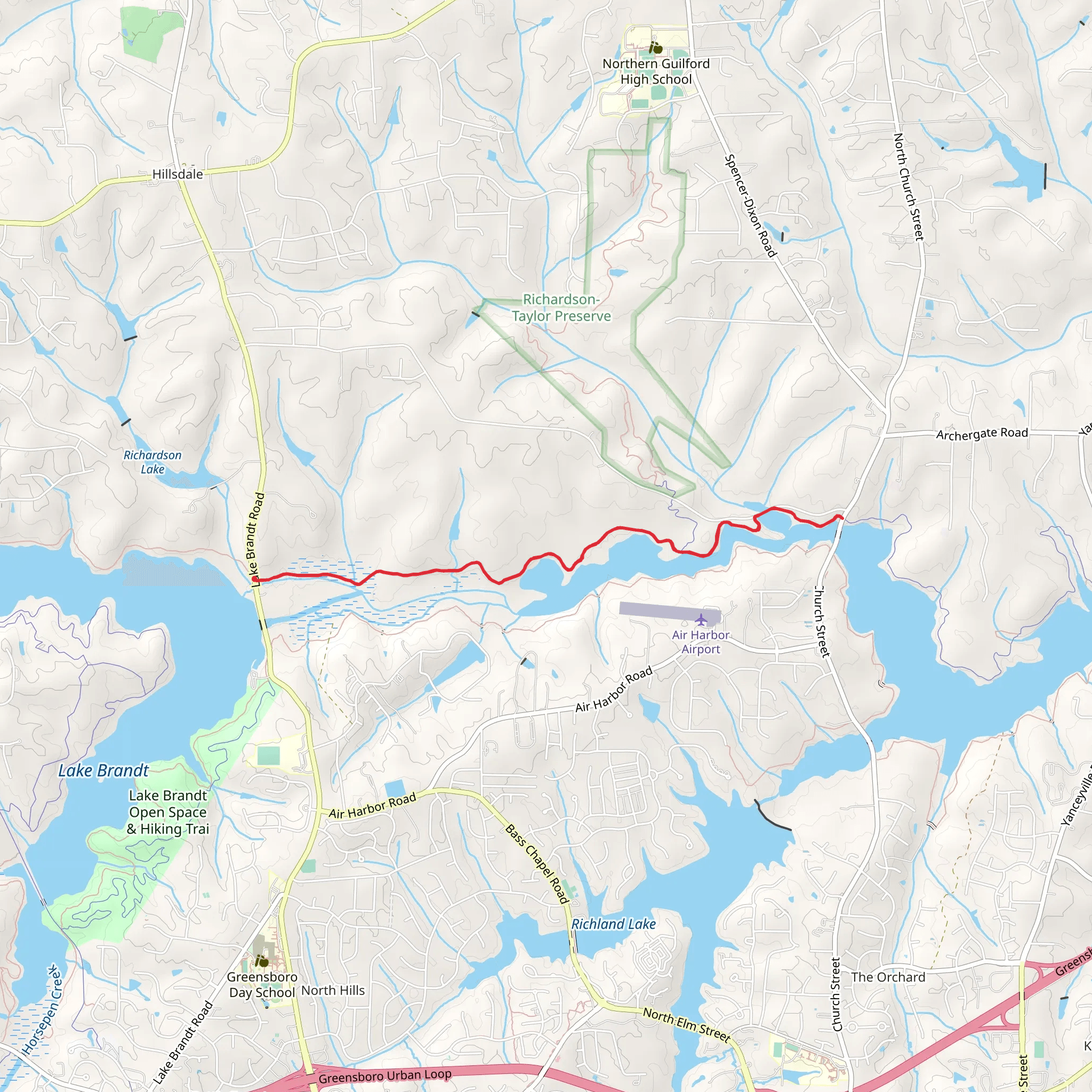 Reedy Fork Trail mobile static map