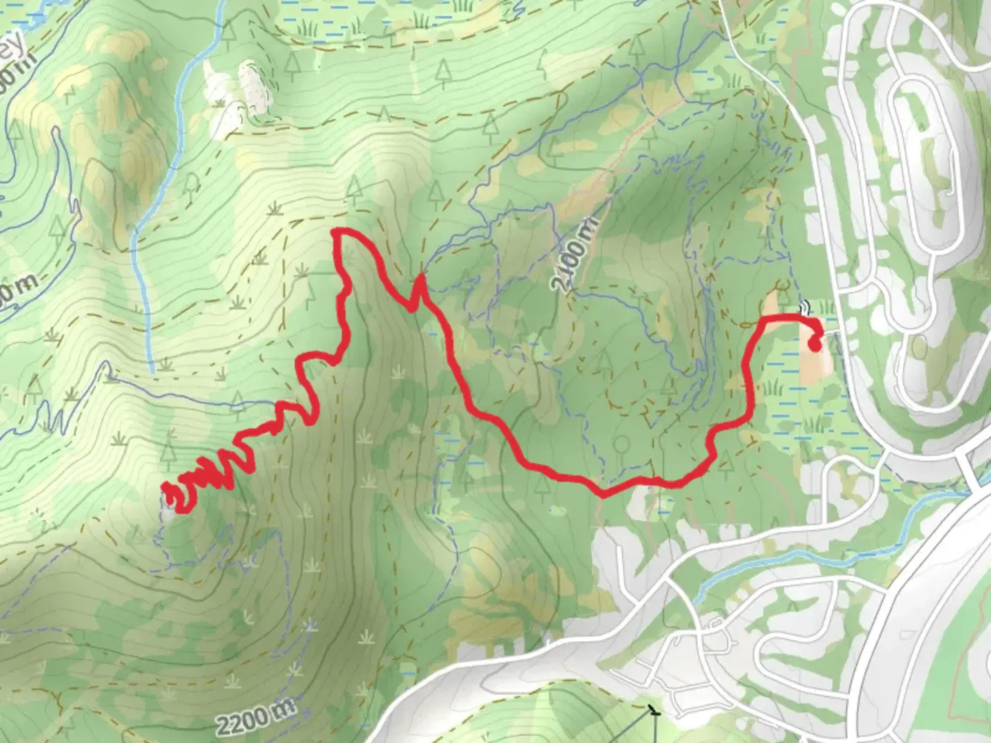 An image depicting the trail Upper Mother Lode and its surrounding area.