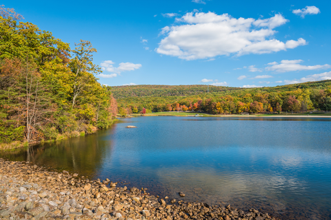 An image depicting the trail Big Red Trail Loop from Greenbrier Lake and its surrounding area.
