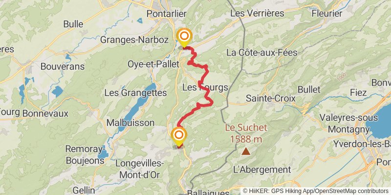 GR 509 - GTJ la Grande Traversée du Jura alt 2 Map