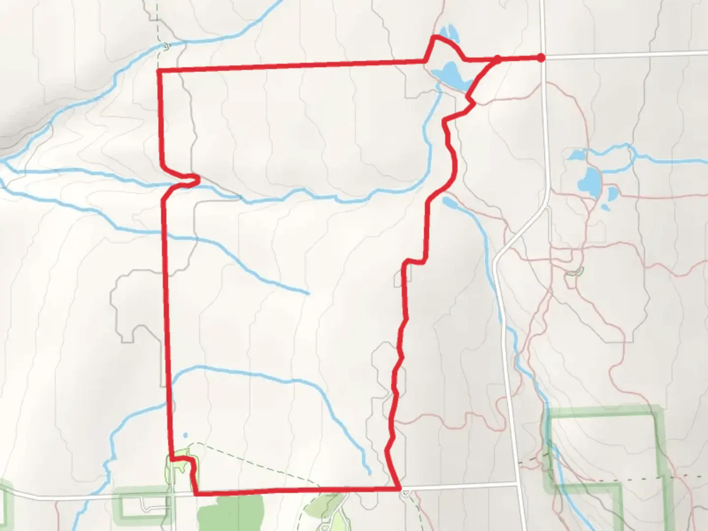 An image depicting the trail Backbone Trail and Interloken Trail Loop and its surrounding area.