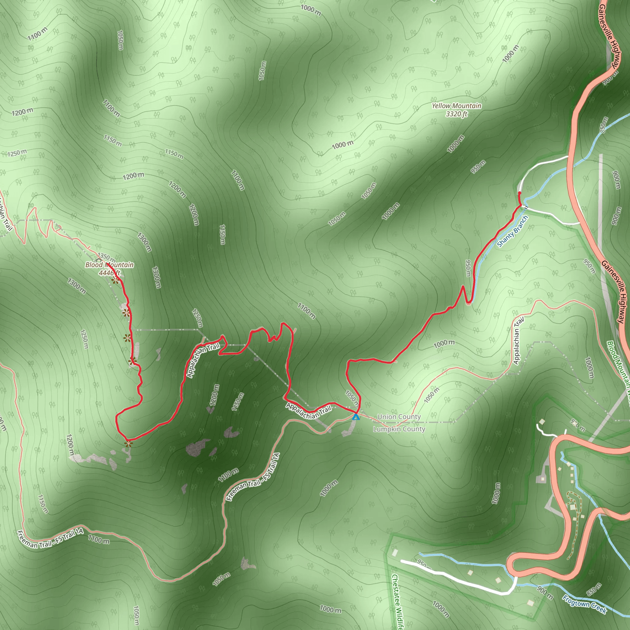 Blood Mountain mobile static map